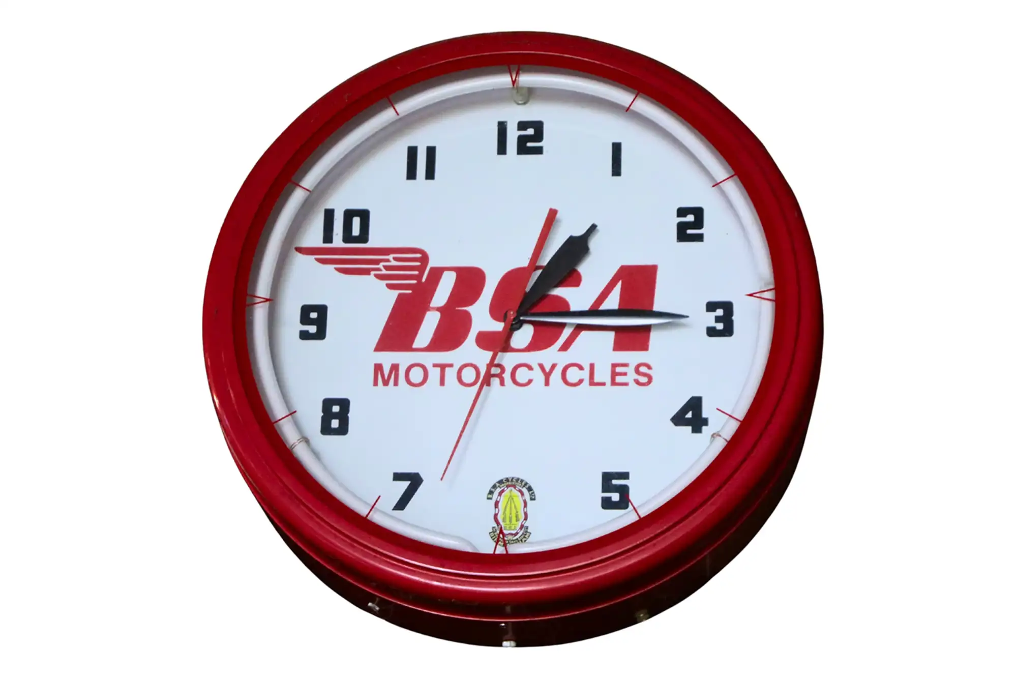 C.1960 BSA Motorcycles Wall Clock, Lighted Face-For Sale
