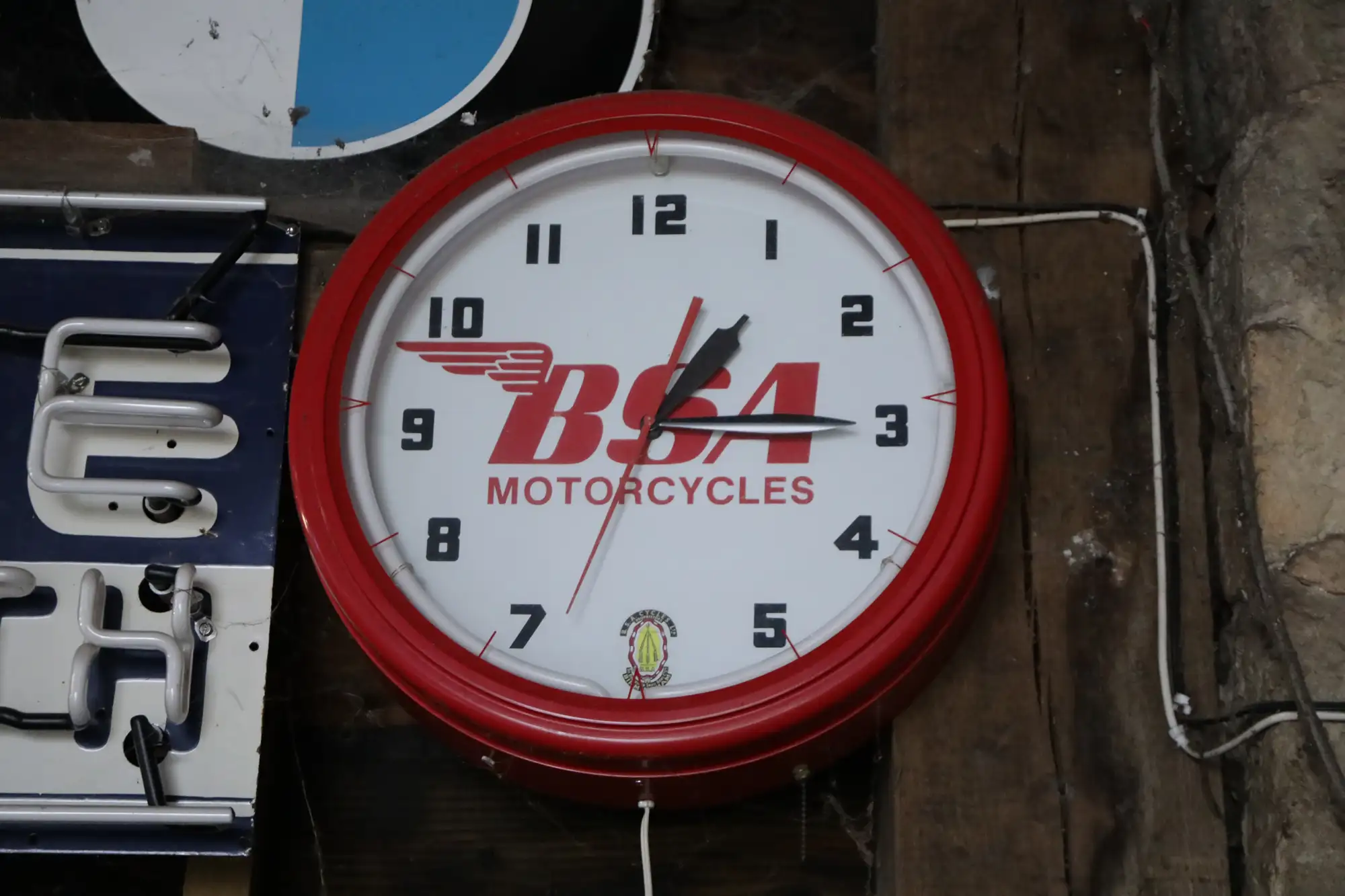 C.1960 BSA Motorcycles Wall Clock, Lighted Face-For Sale