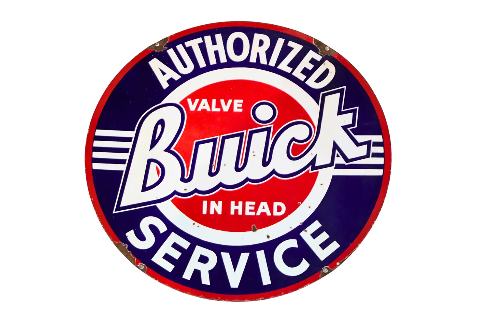Buick Authorized Service Double Sided Enamel Sign-For Sale