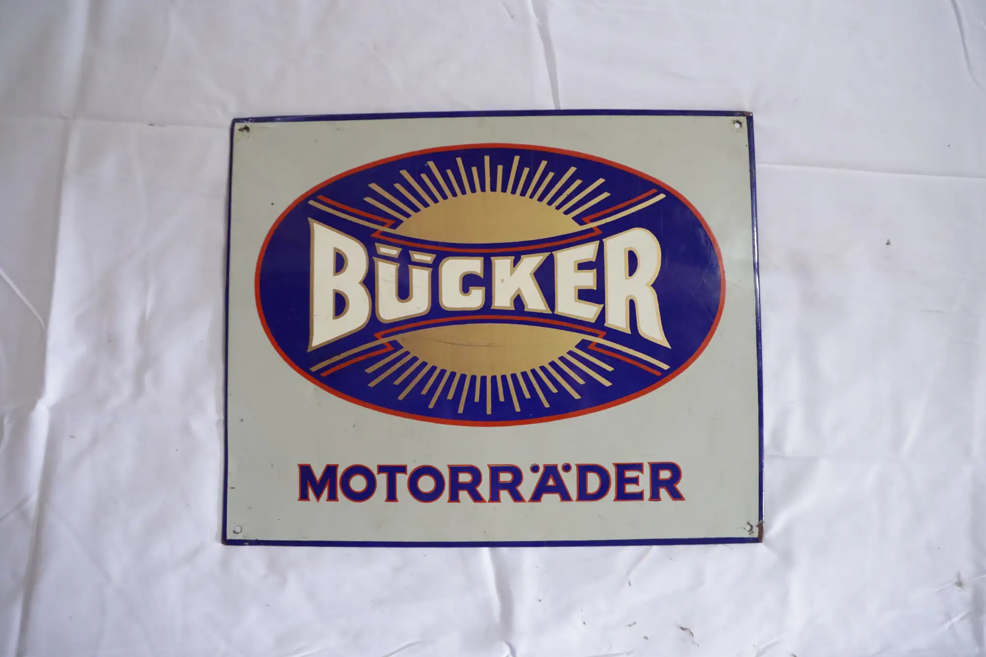 Bucker Motorrader Enamel Sign-For Sale
