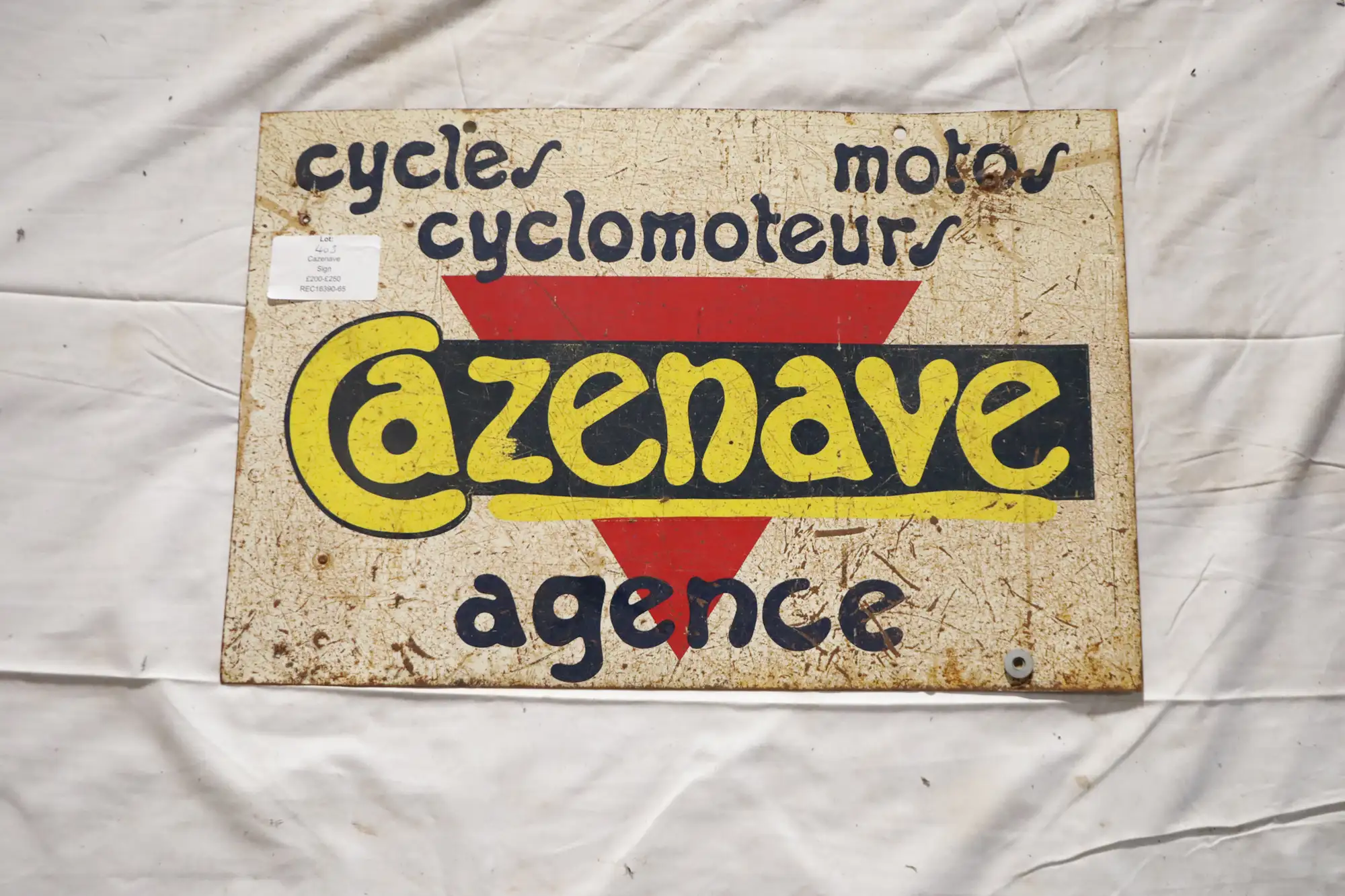 Cazenave Agence Cyclemoteurs Tin Sign-For Sale