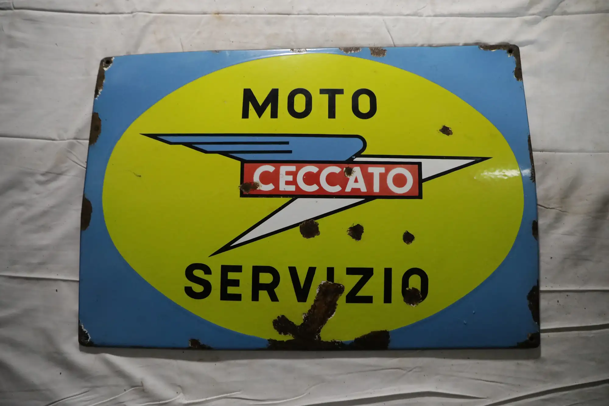 Ceccato Moto Servizio Enamel Sign-For Sale