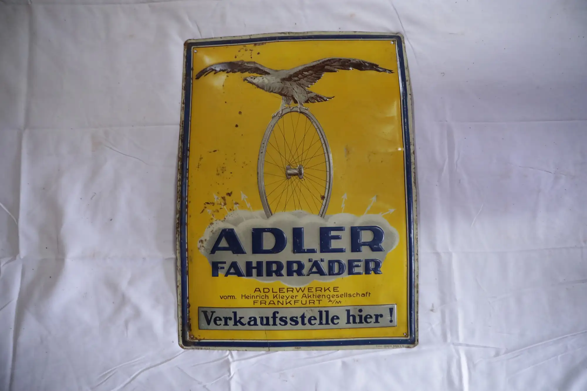 Adler Fahradder Enamel Sign-For Sale