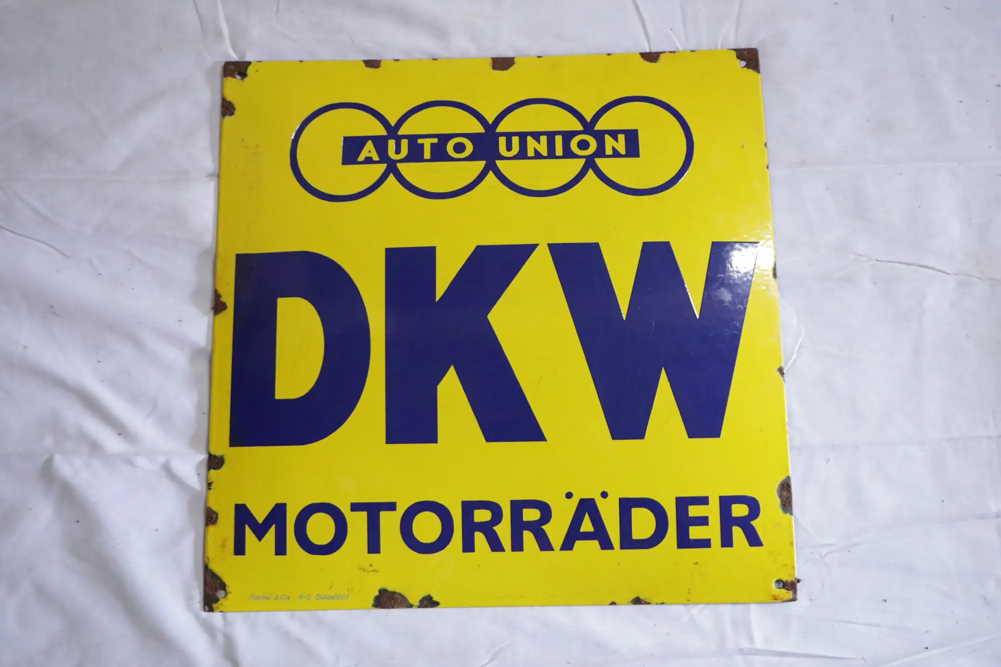 Auto Union DKW Motorader Enamel Sign-For Sale