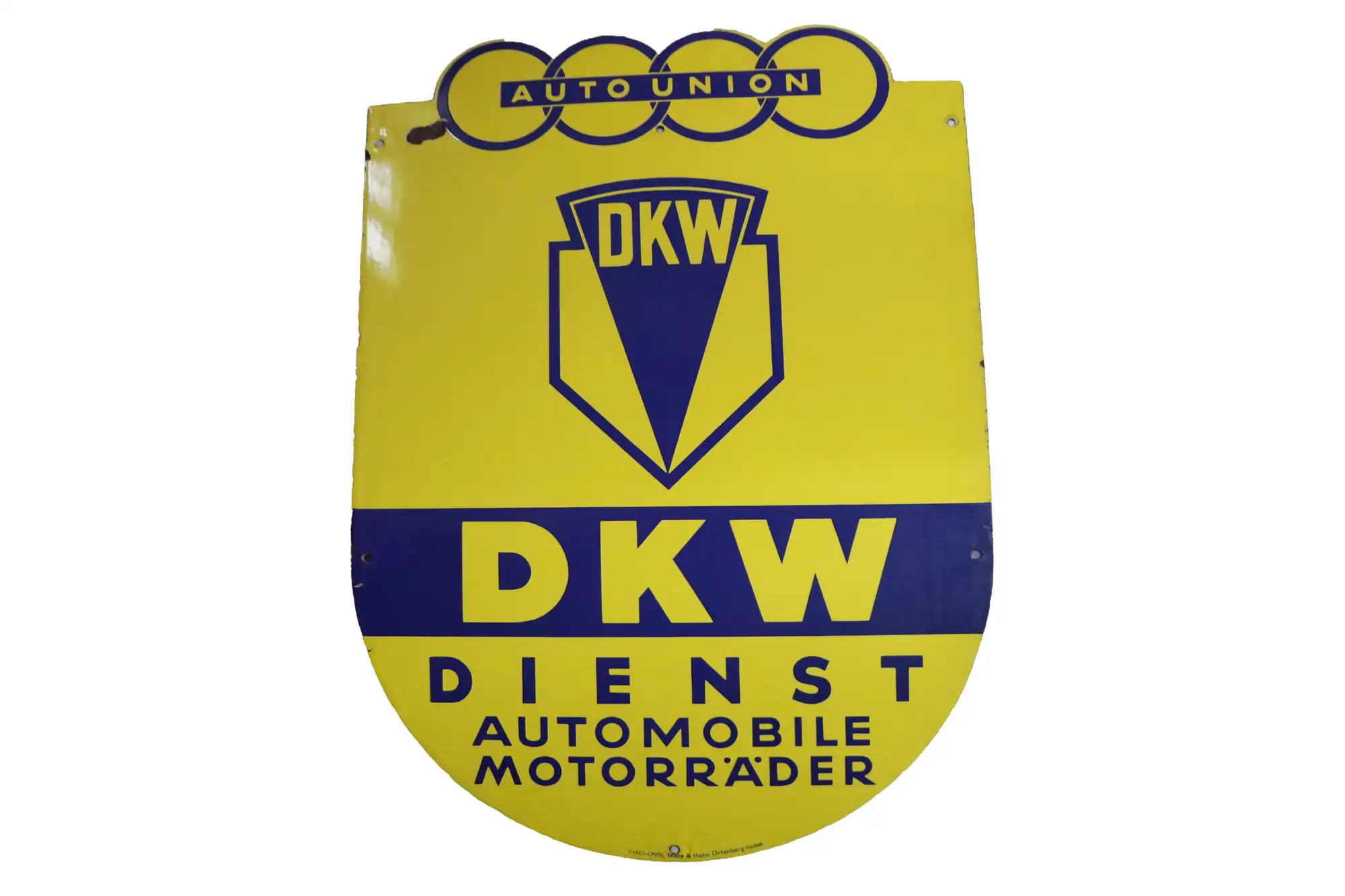 Auto Union DKW Dienst Enamel Shield-For Sale