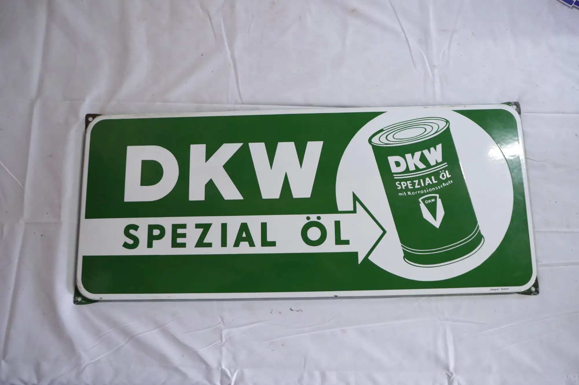 1940s DKW Spezial OI Enamel Sign by Lancatt Bussom-For Sale