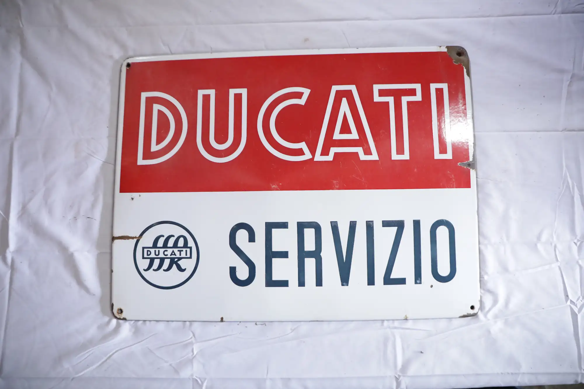 1960s Ducati Servizio Enamel Sign-For Sale