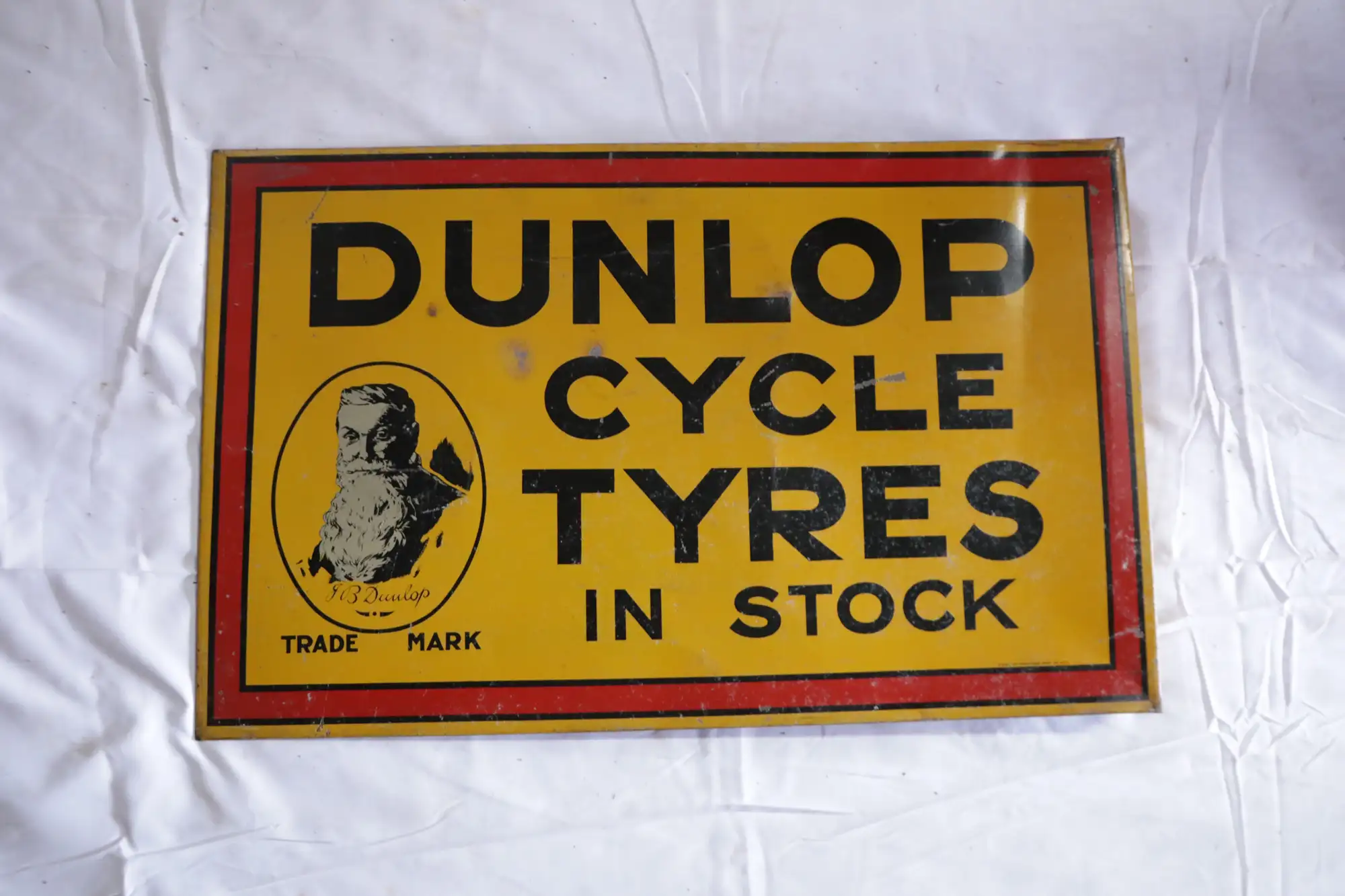 1930s Dunlop Cycle Tyres Enamel Sign-For Sale