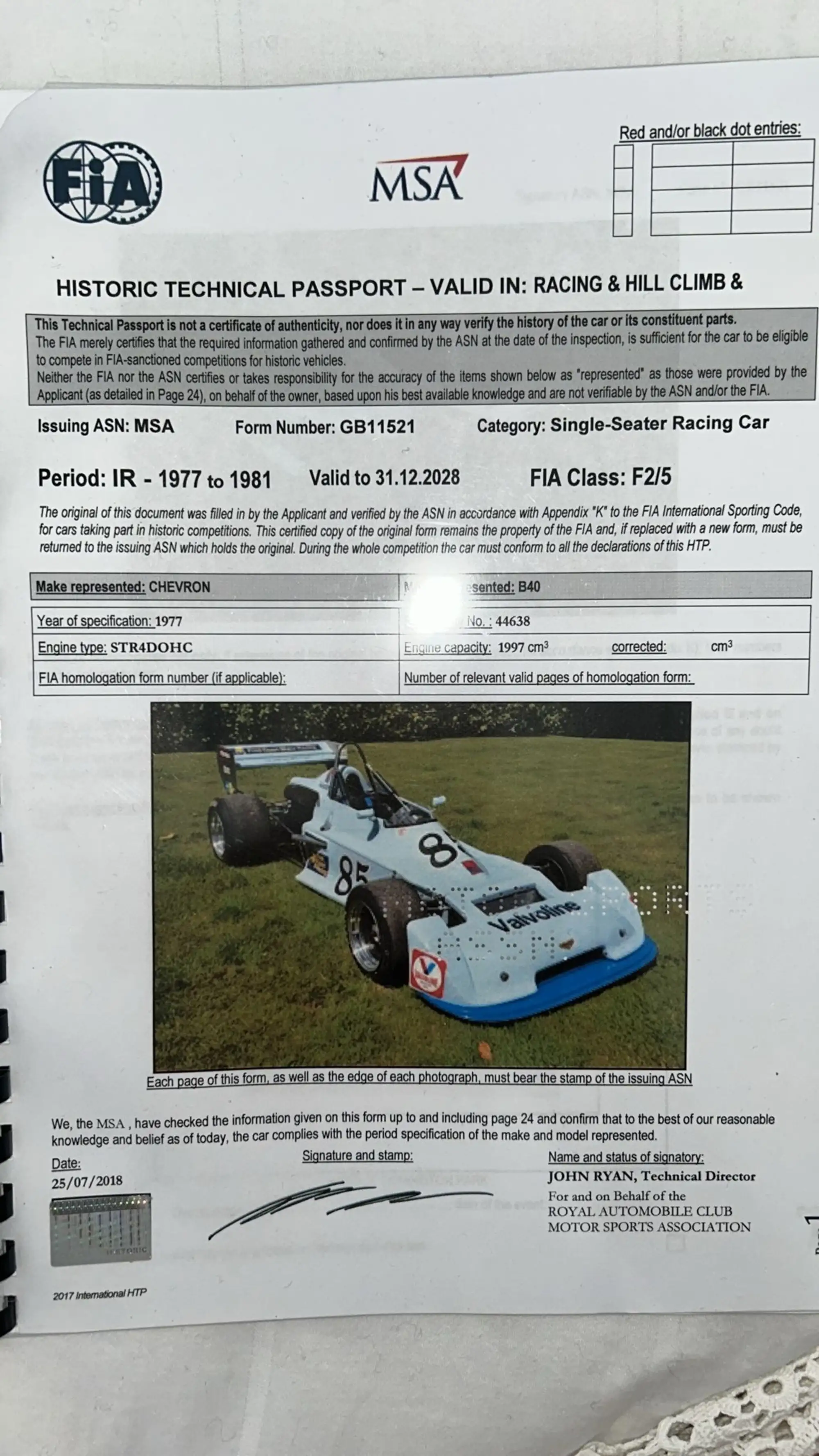 1977 Chevron B40 Ex-Fred Opert Team-For Sale