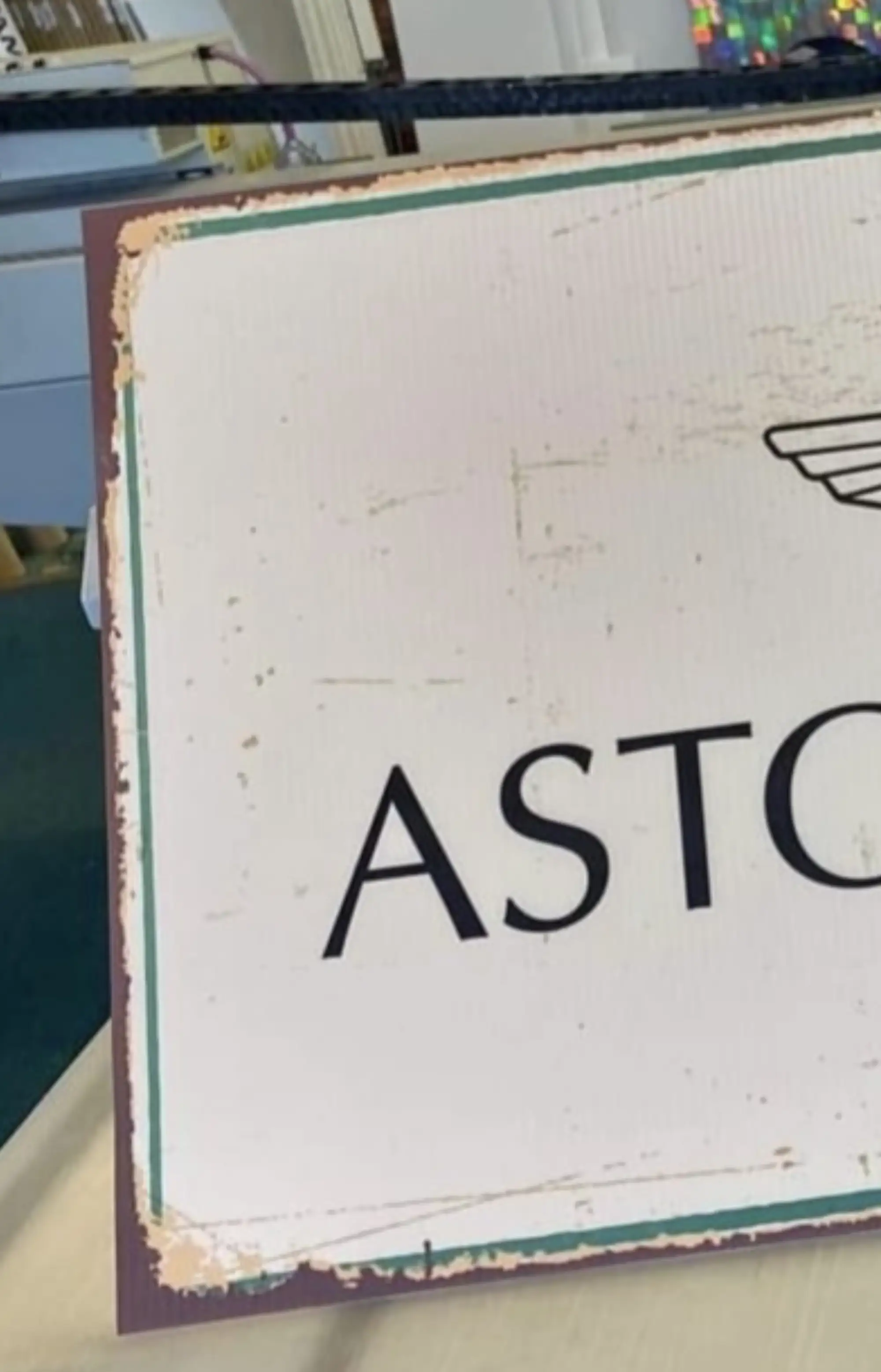 'Aston Martin' Large Plastic Sign-For Sale