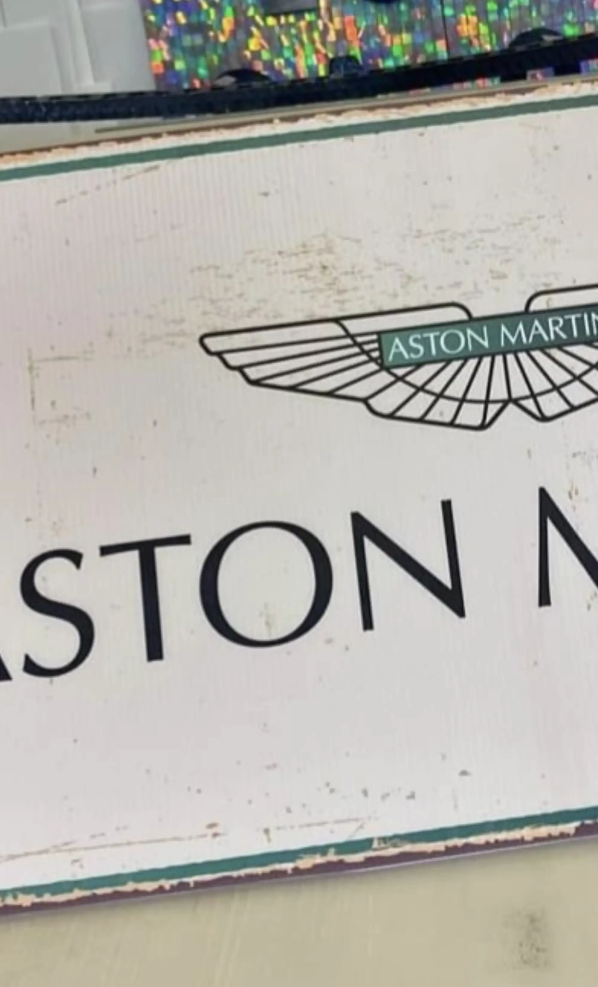 'Aston Martin' Large Plastic Sign-For Sale
