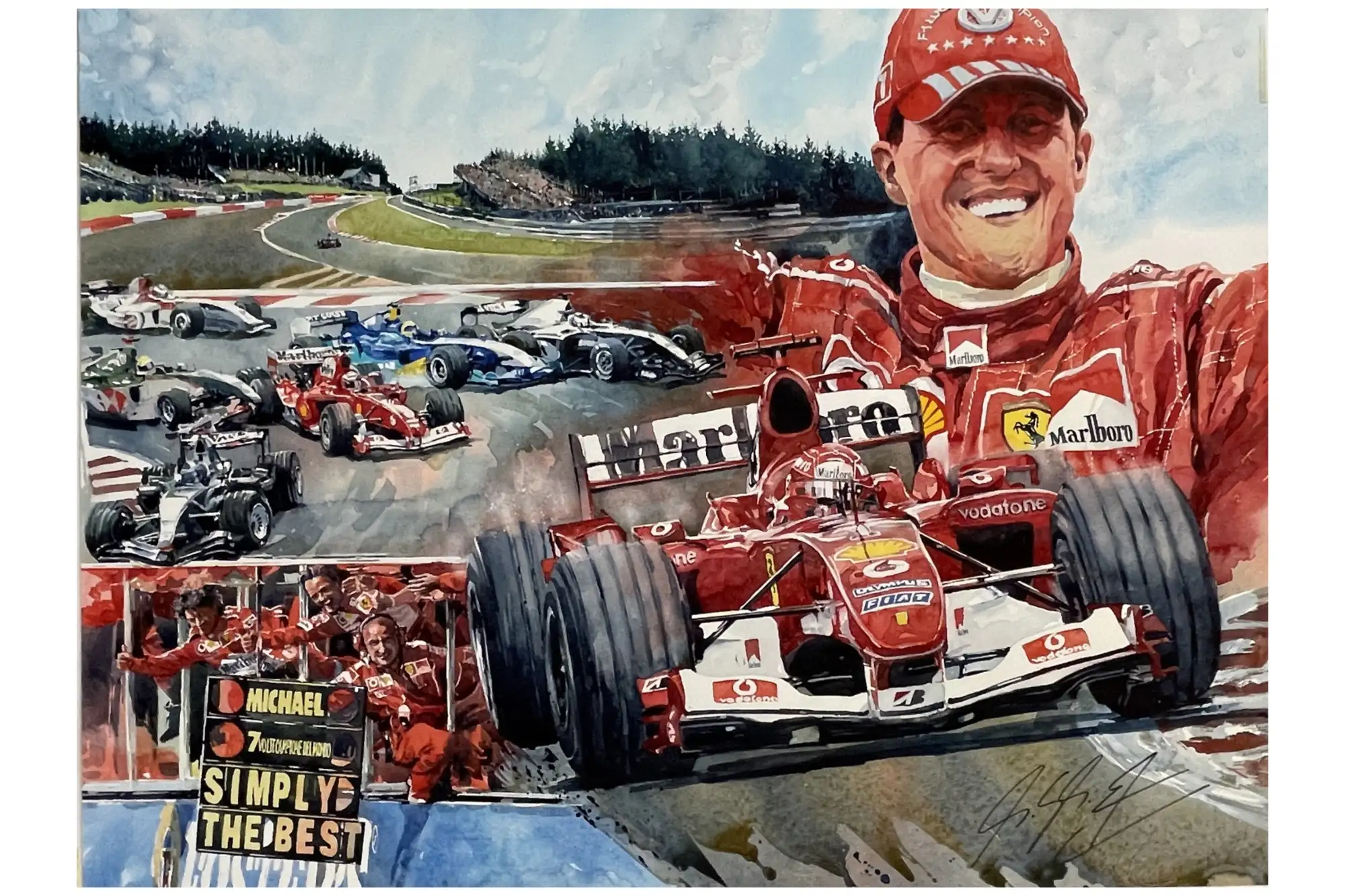 Michael Schumacher Signed Tribute: '7 Times World Champion' -For Sale