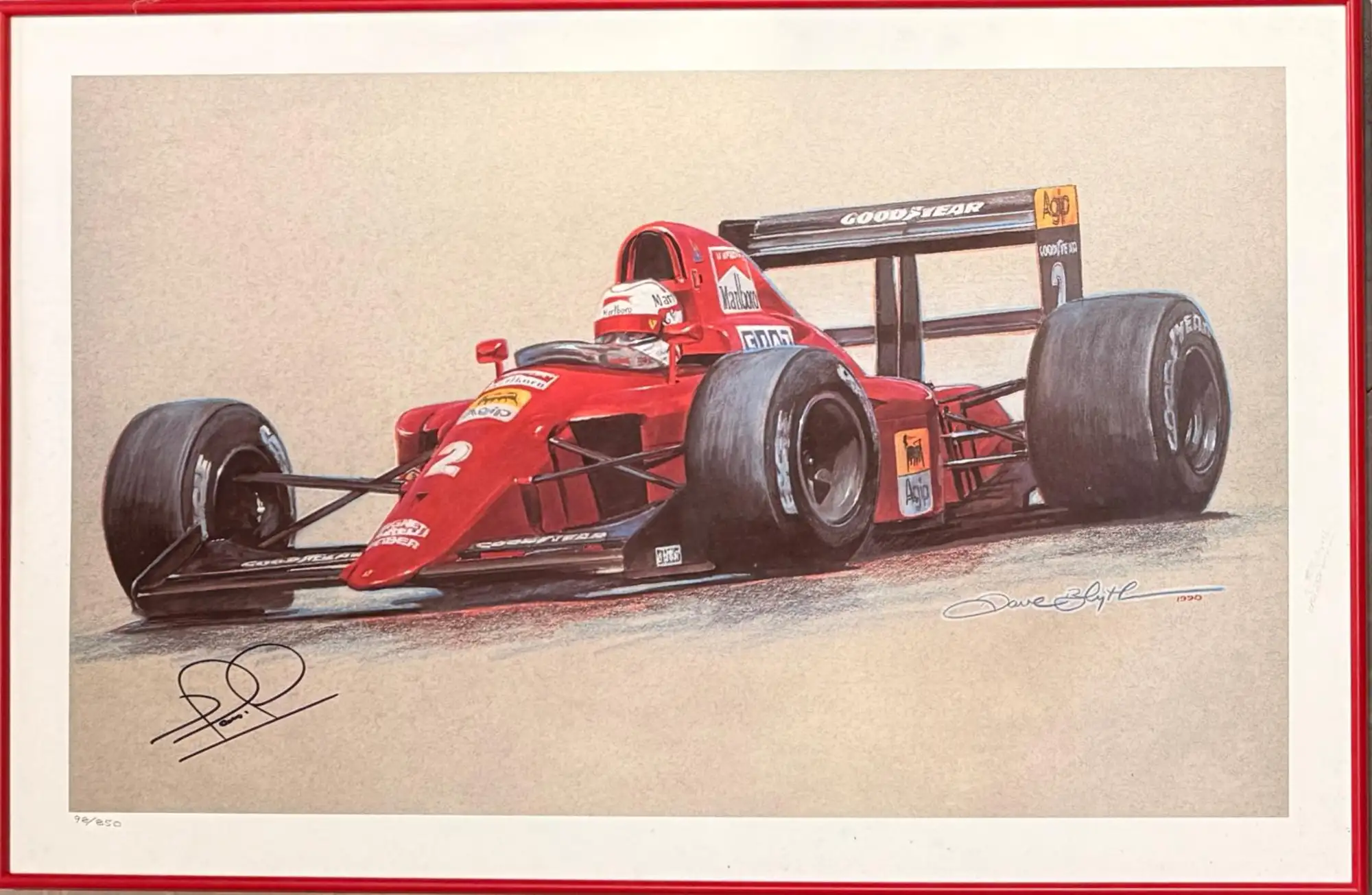 Nigel Mansell CBE Signed Limited Edition Print by Dave Blyth-For Sale