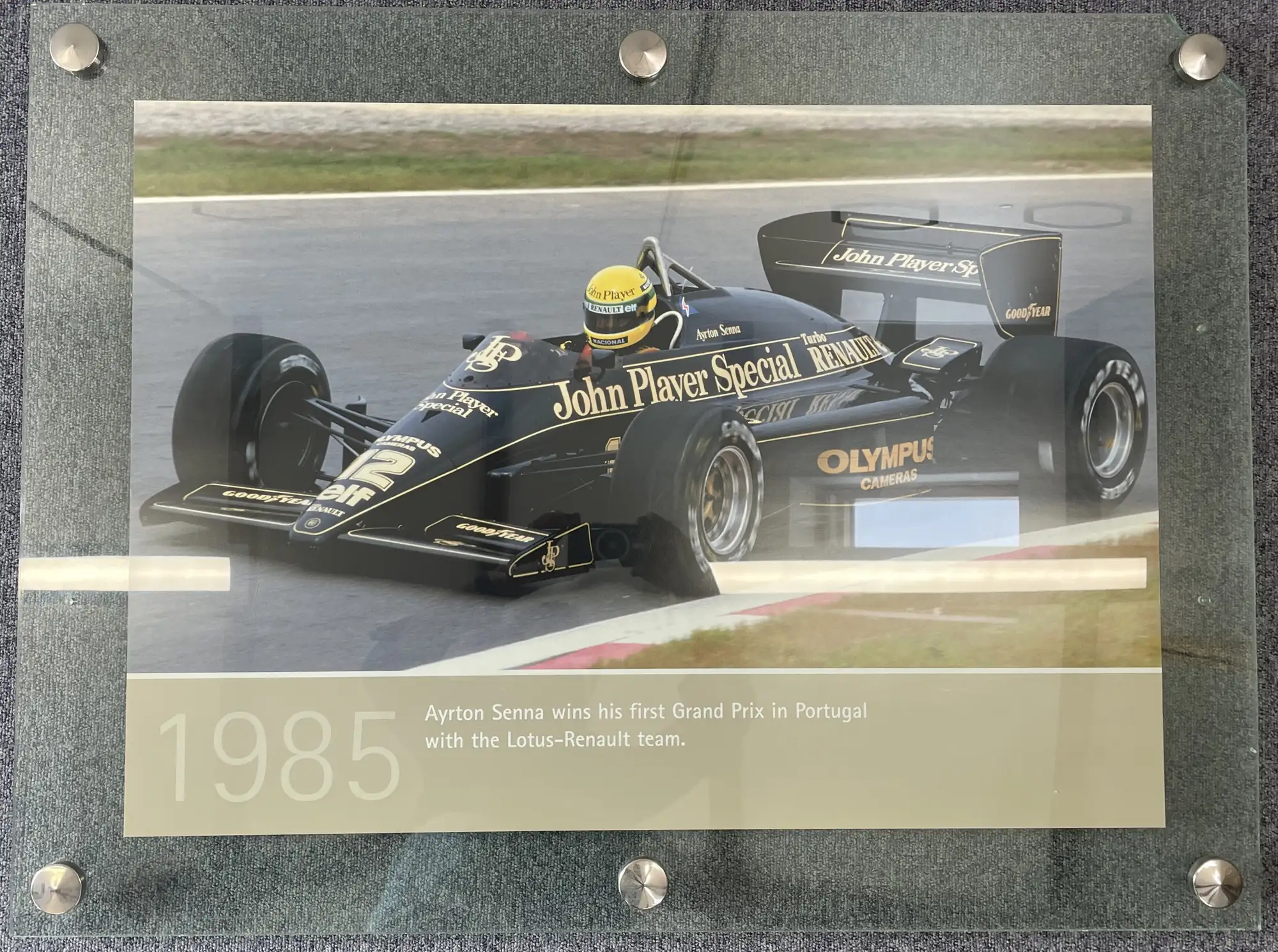 Senna Victorious: Large Photographic Image of Ayrton's 1985 -For Sale