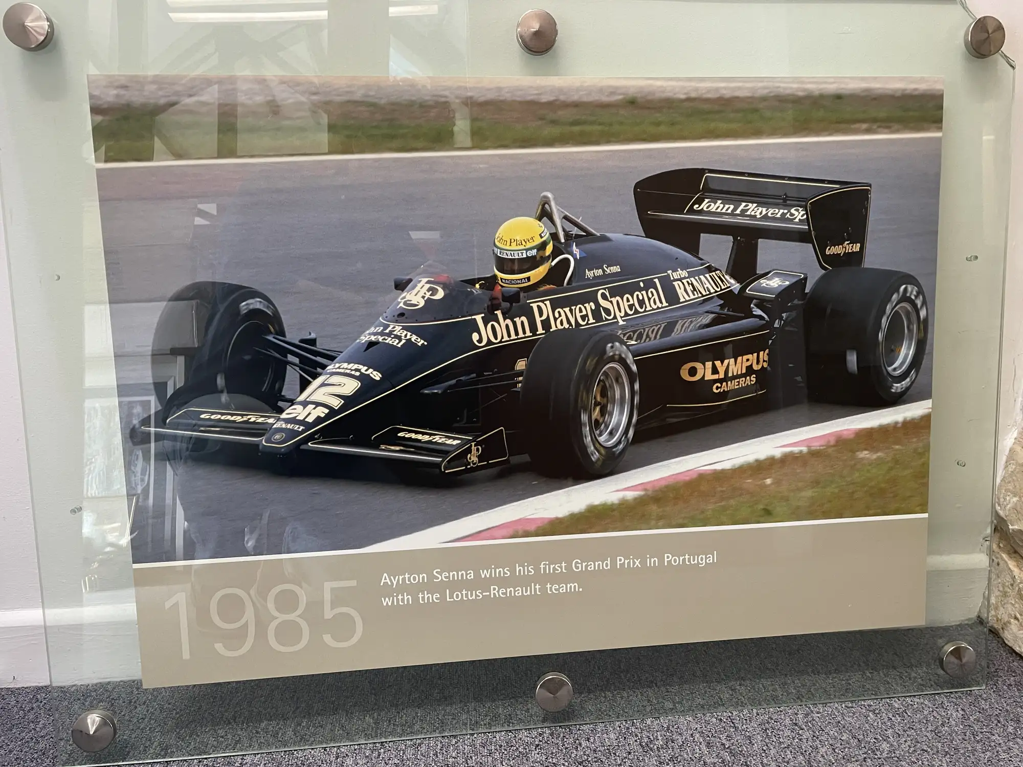Senna Victorious: Large Photographic Image of Ayrton's 1985 -For Sale