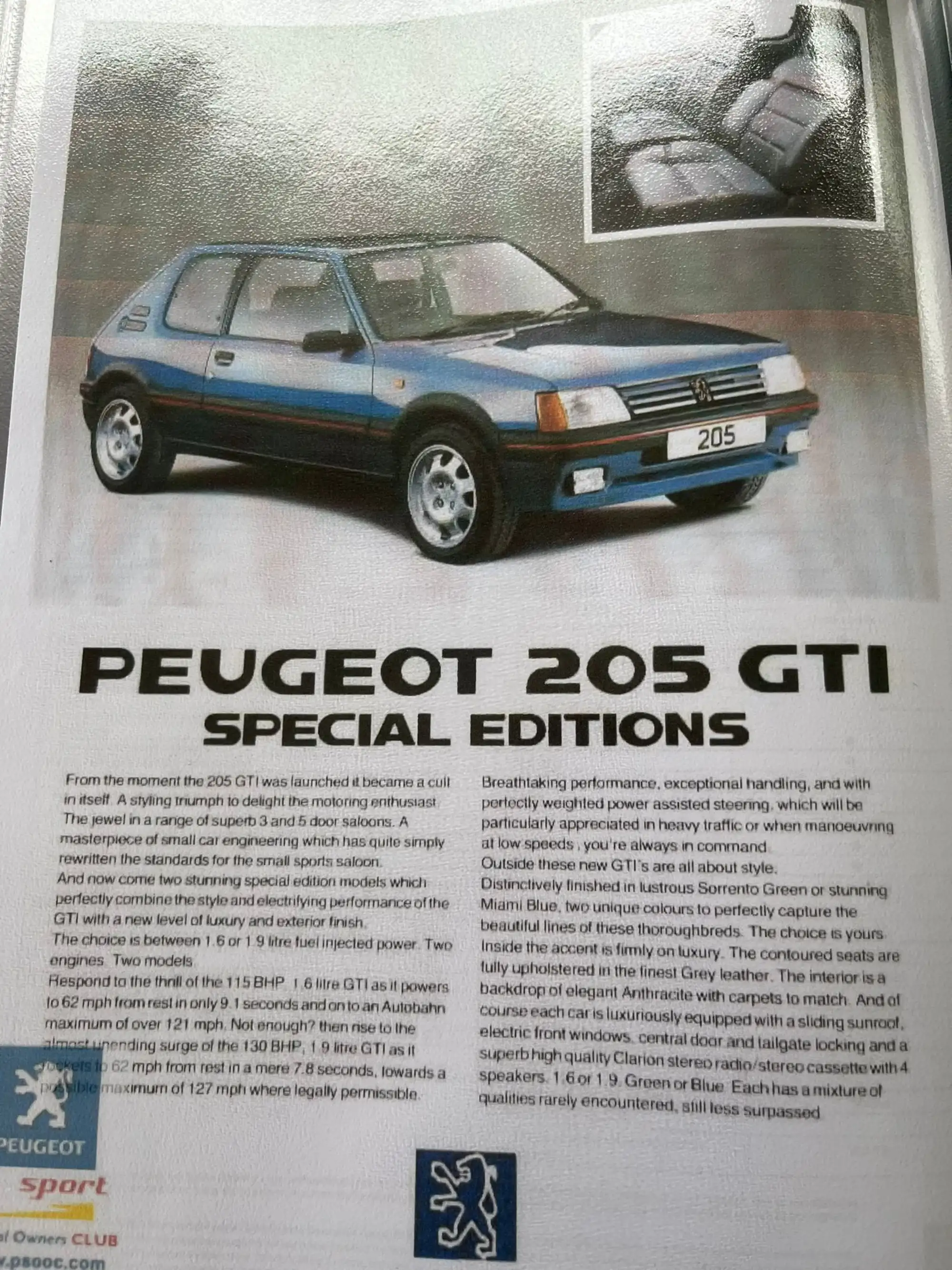 1990 Peugeot 205 GTi 3dr 1.6 Special Edition (Phase 1.5)-Sold