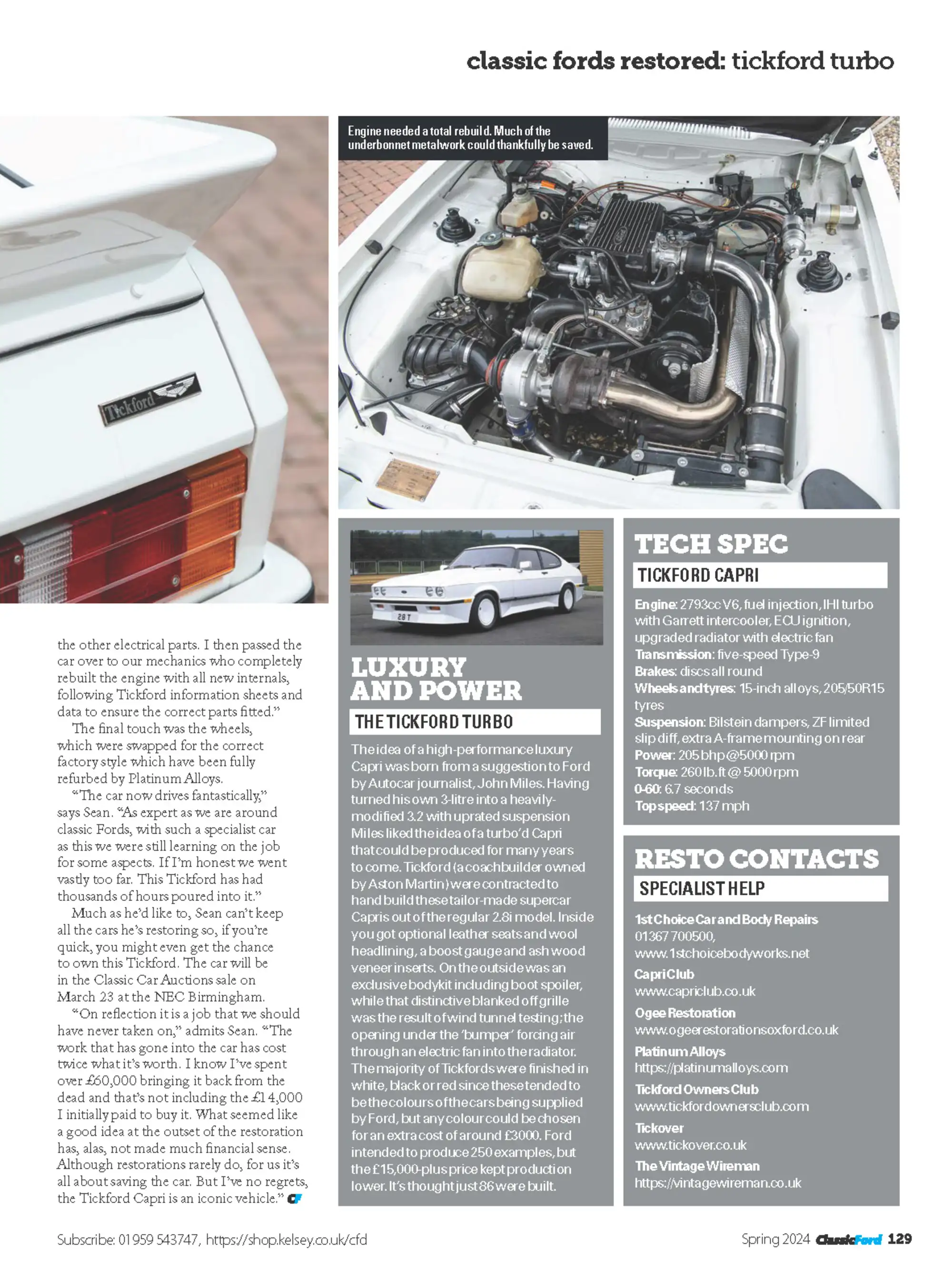 1984 Ford Tickford Capri-For Sale