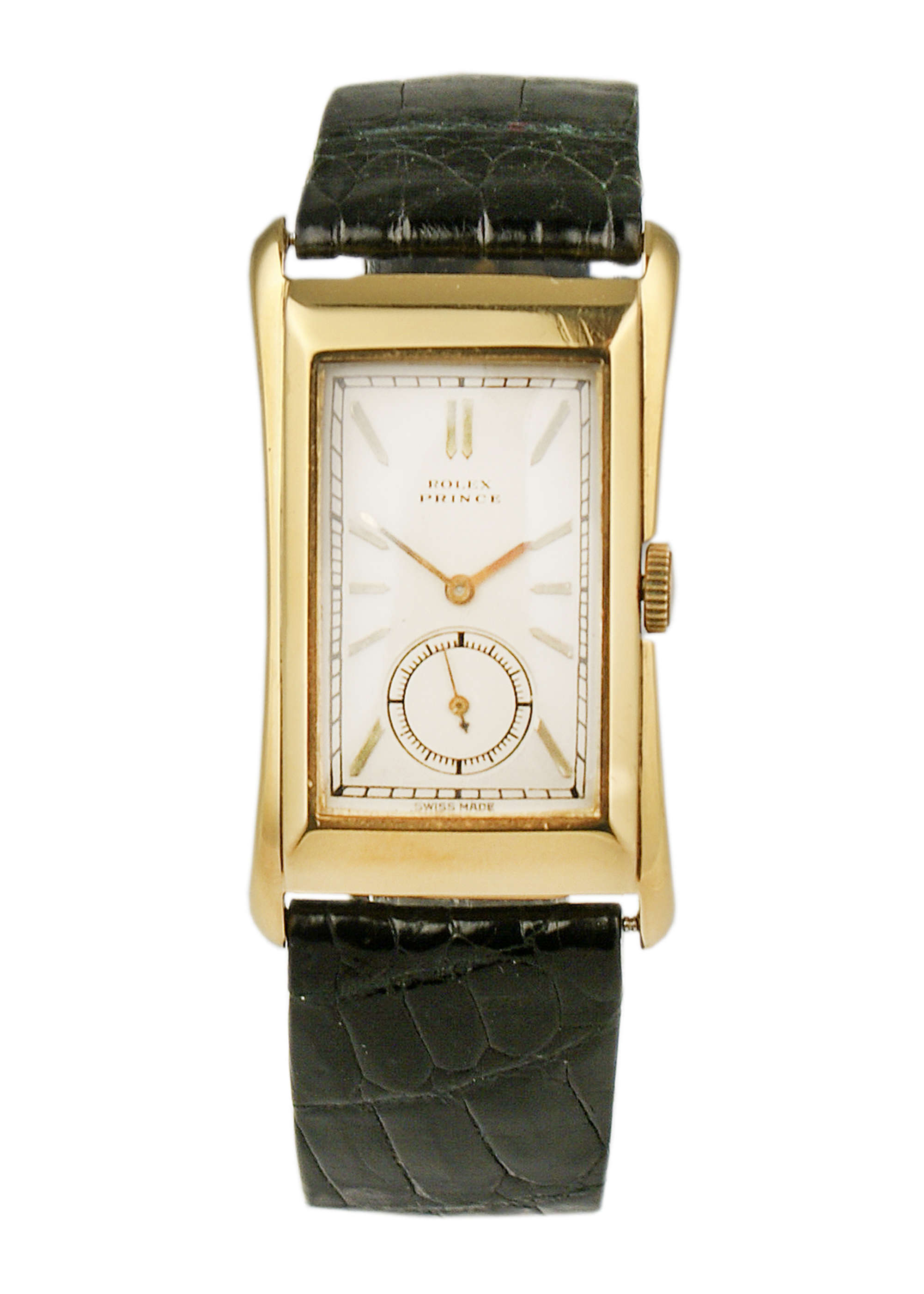 c.1930 Rolex Prince 18ct 'Bancard' Flared Case-Auction Lot