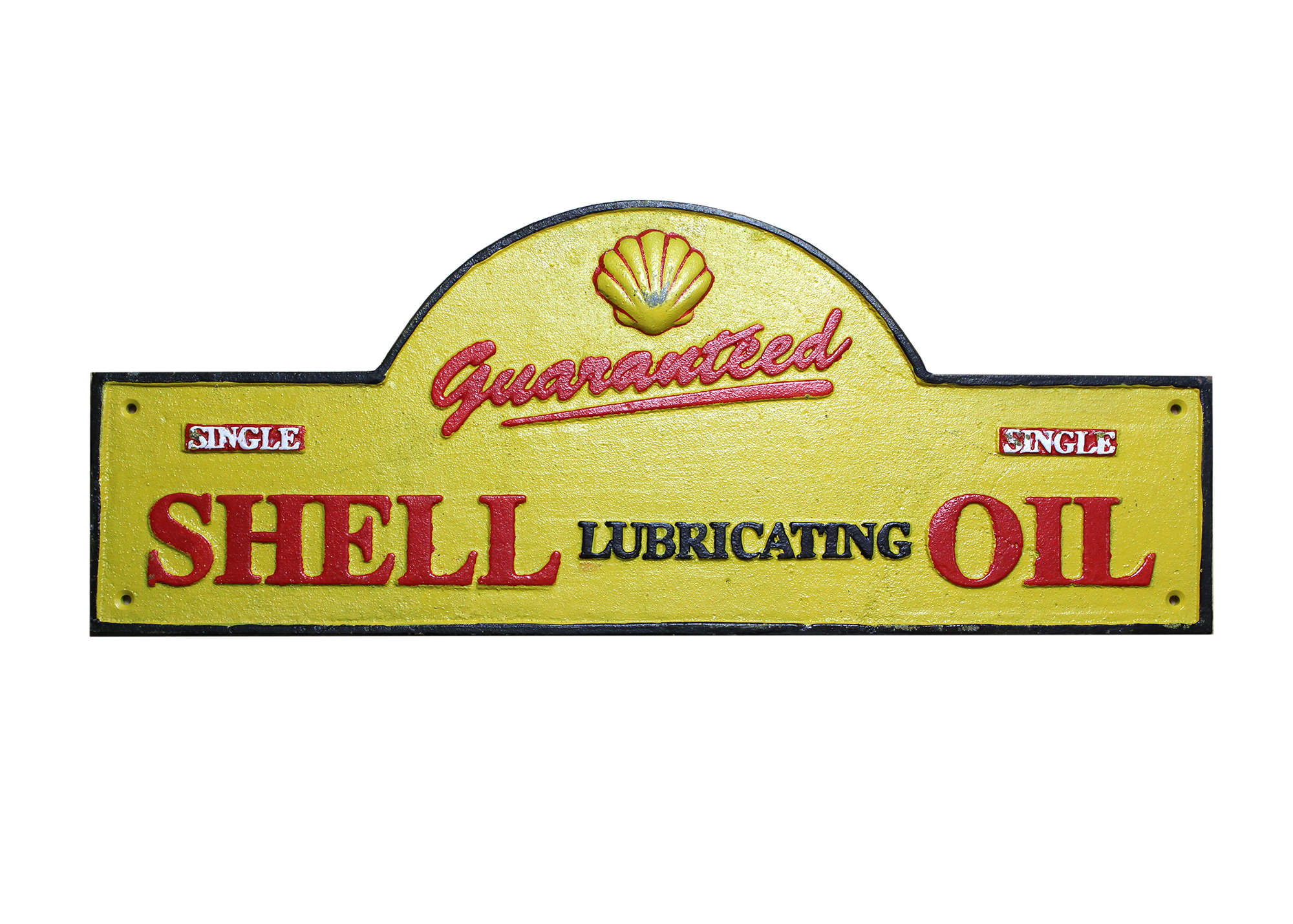 'Shell Lubricating Oil'. Cast Iron Sign-Sold