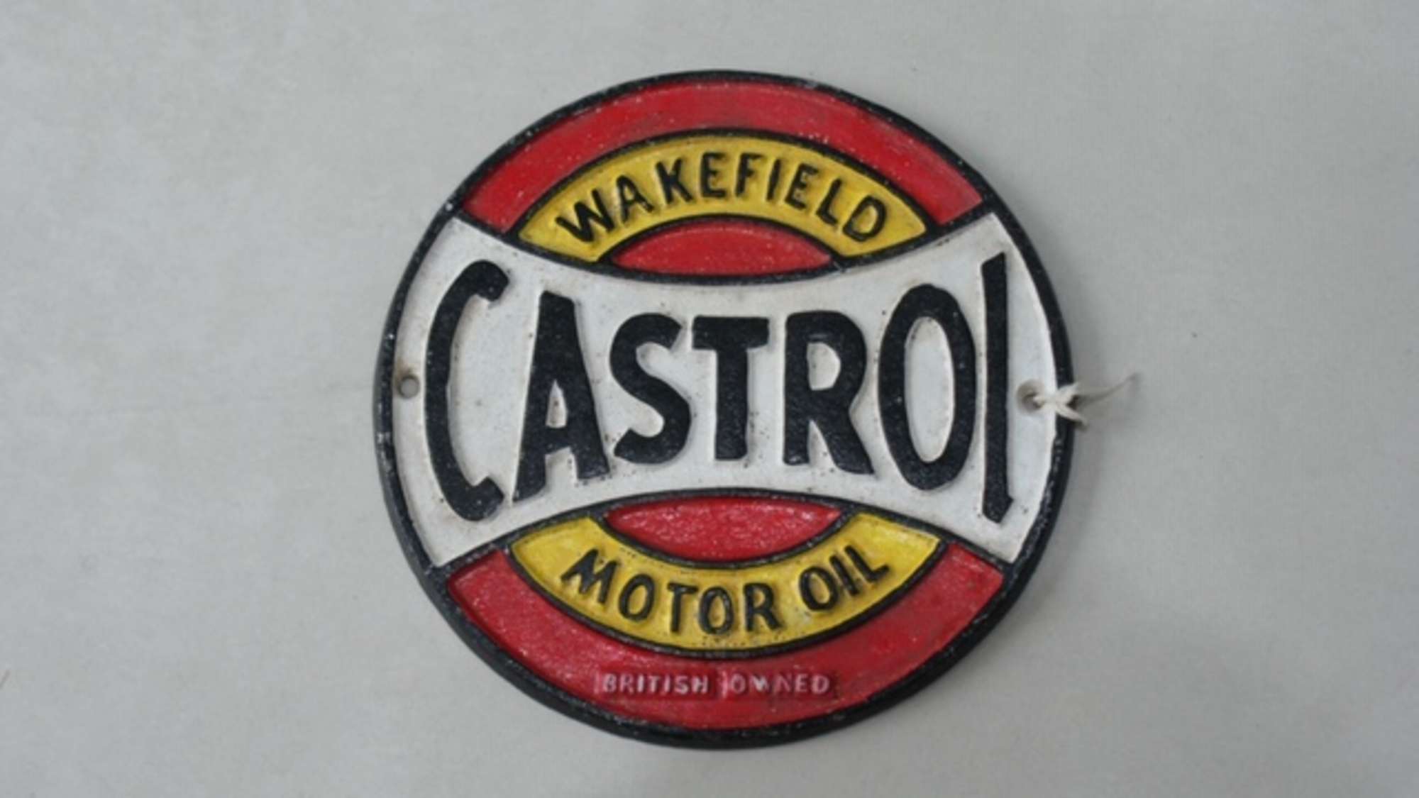 'Castrol Motor Oil' plaque.-Auction Lot