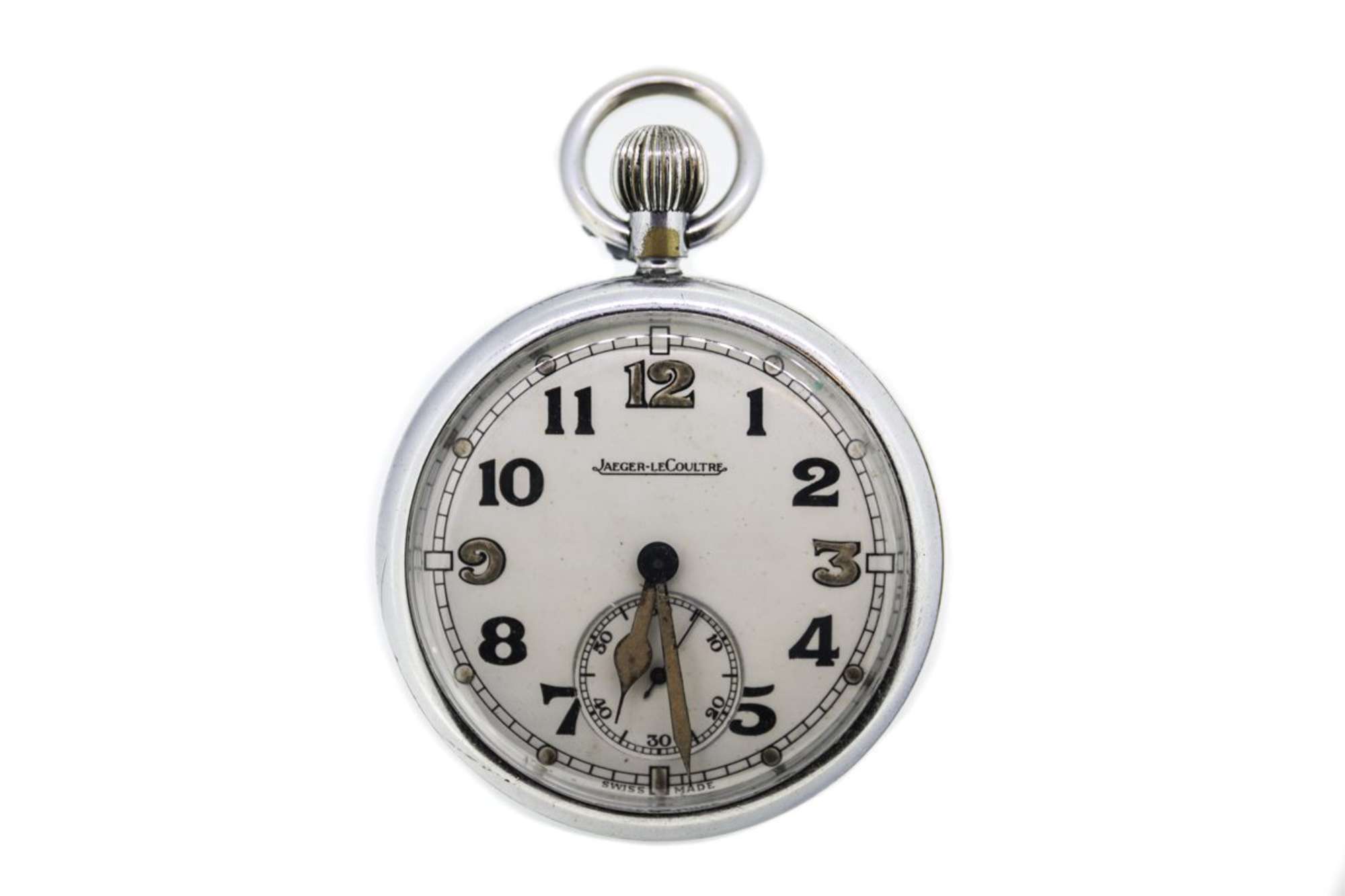 Jaeger Le Coultre open-faced Military Pocket Watch-Auction Lot