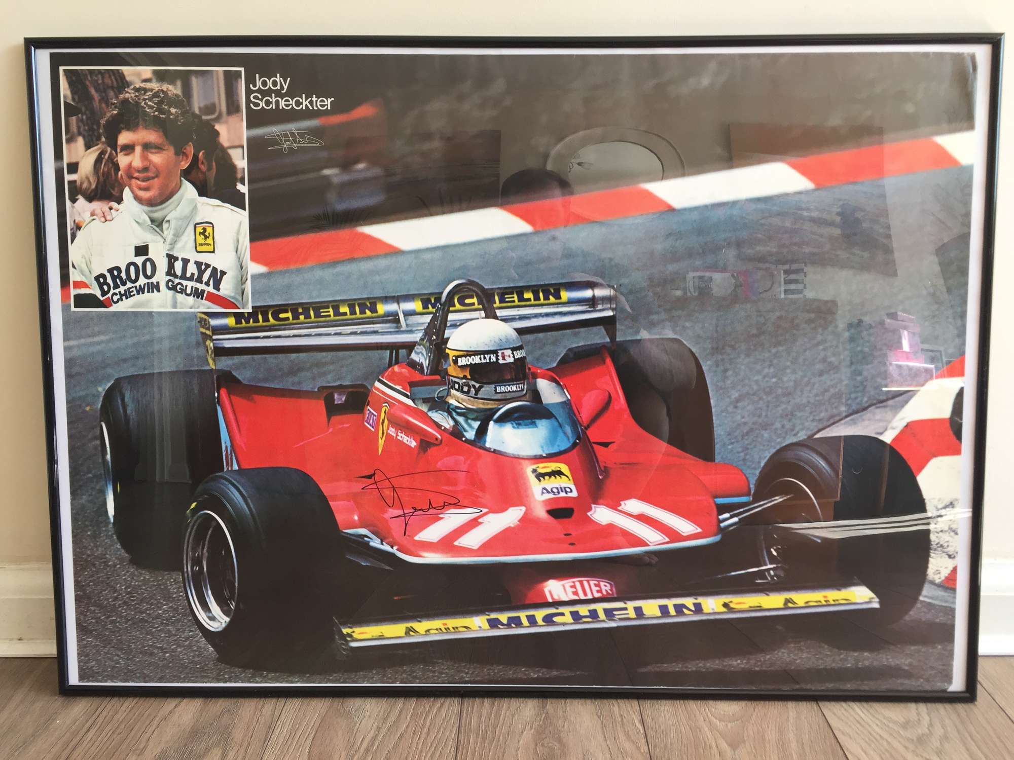 Jody Scheckter in 312T4. Signed print.-Sold