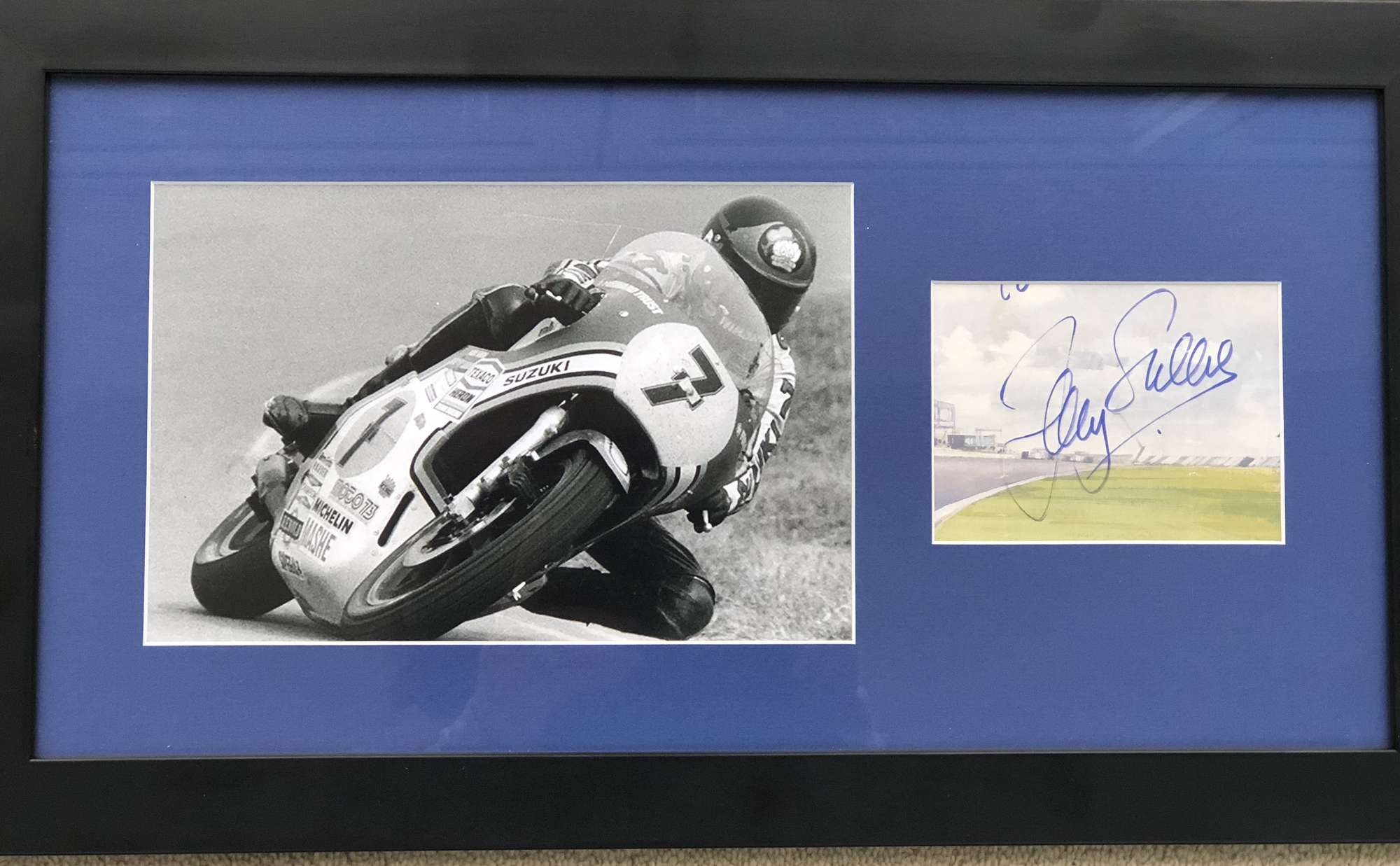 Barry Sheene MBE Autograph Presentation.-Sold