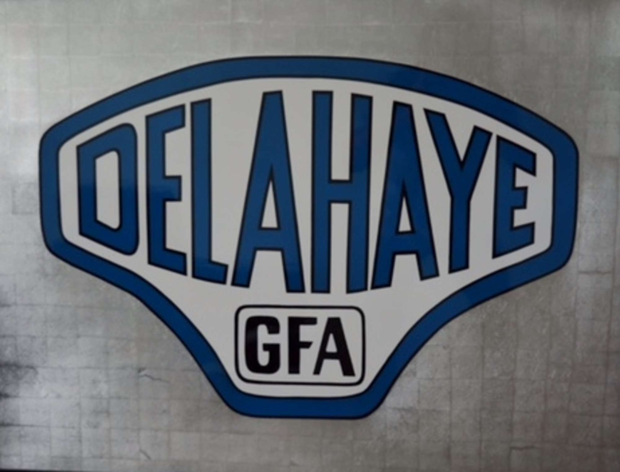 Delahaye laquered sign.-Sold