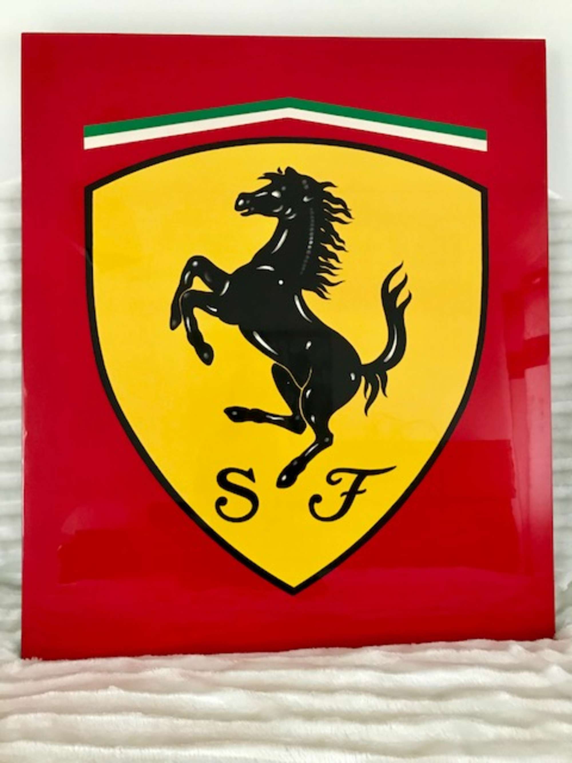 Ferrari lacquered sign.-Sold