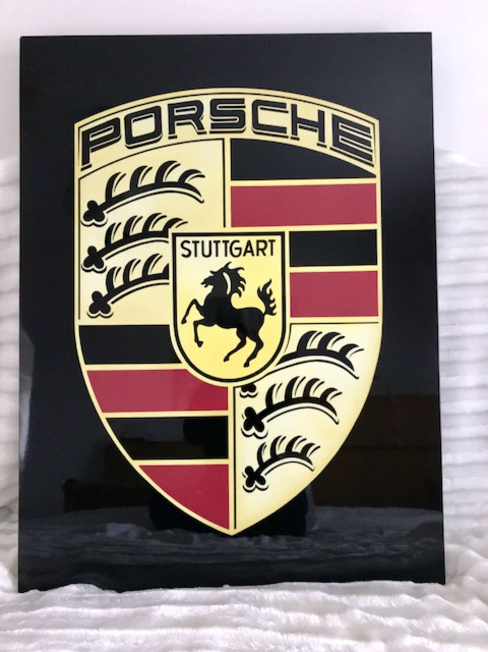 Porsche lacquered sign.-Sold