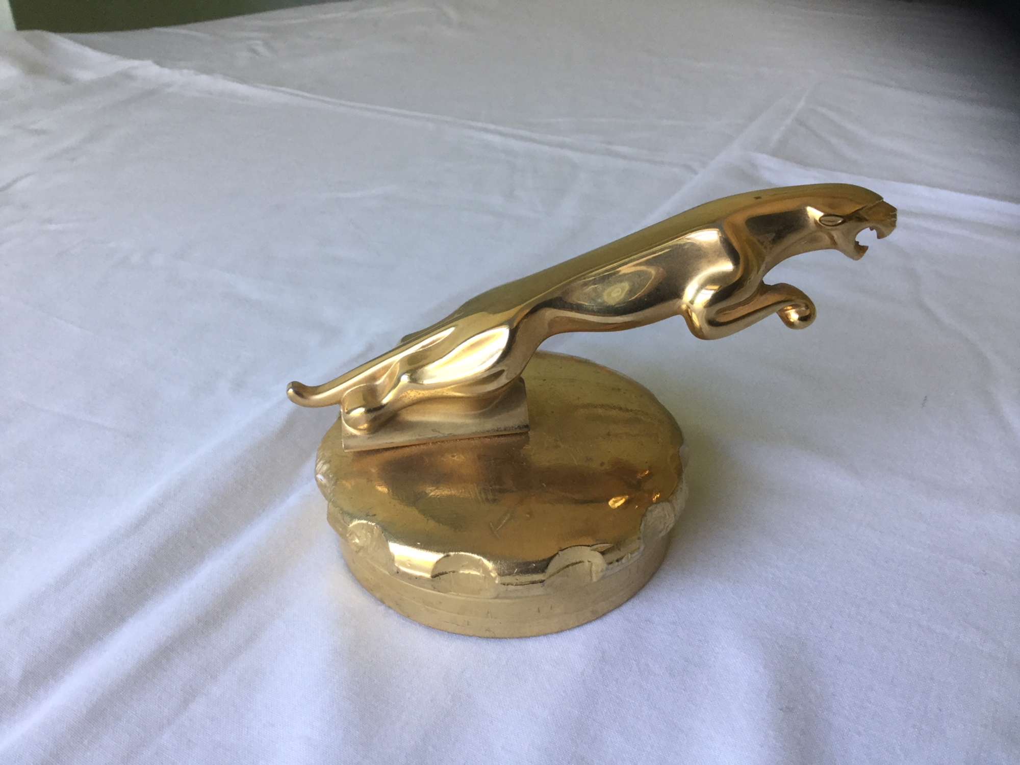 Leaping Jaguar gold-plated bonnet mascot.-Sold