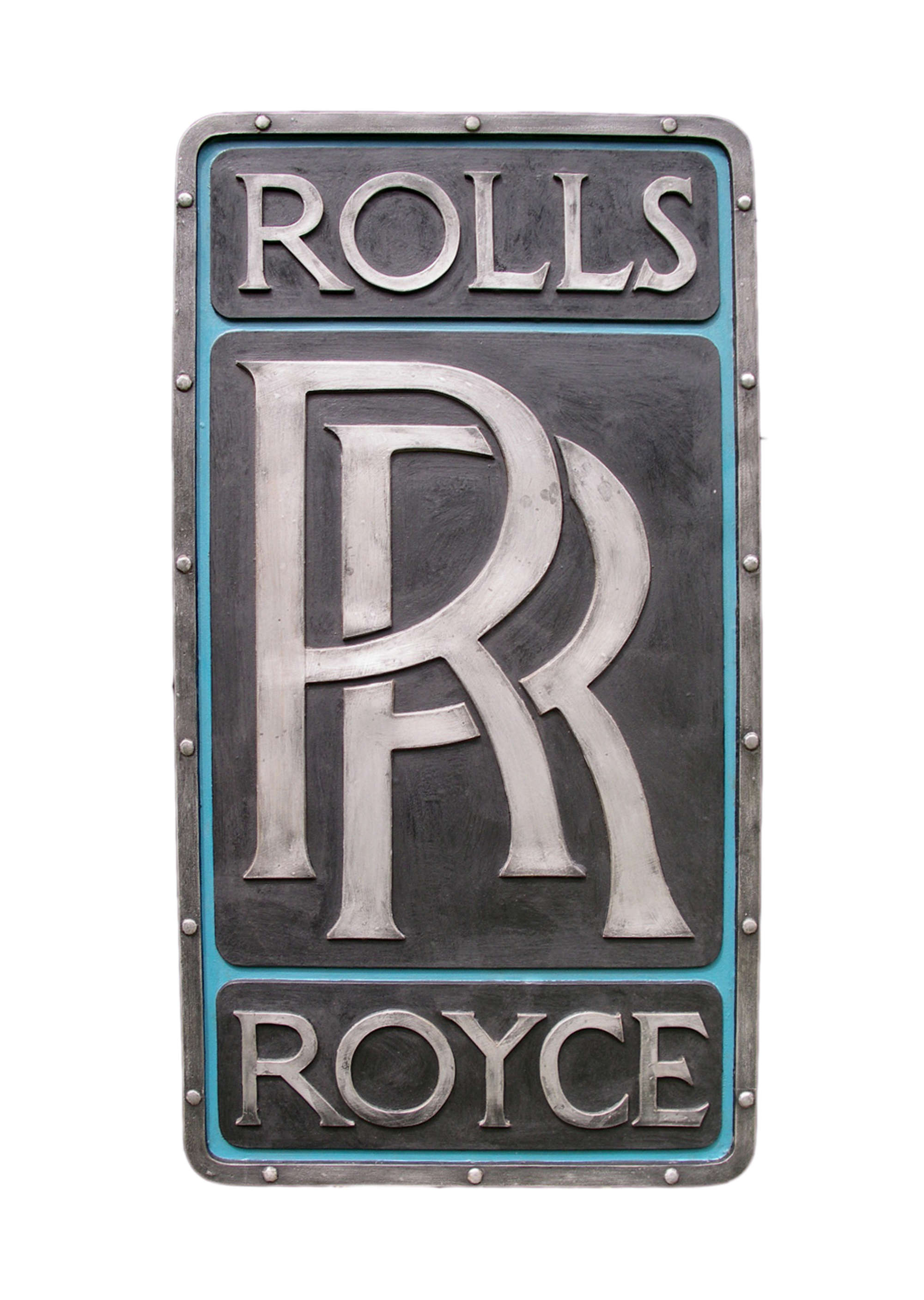 Cold Caste Aluminium Rolls Royce Sign-Sold