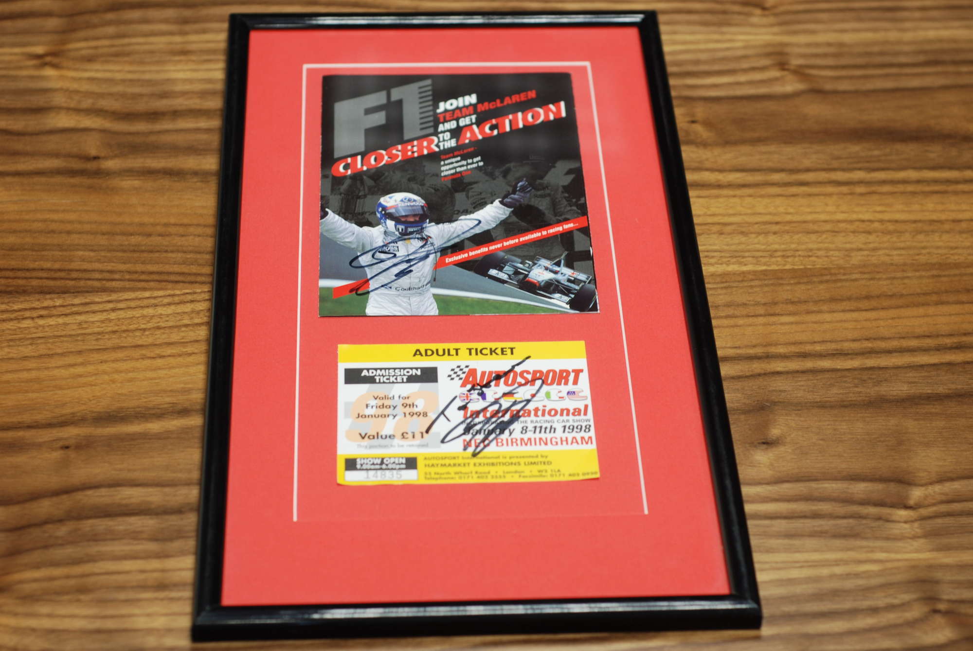 David Coulthard signed ticket and flyer-Sold