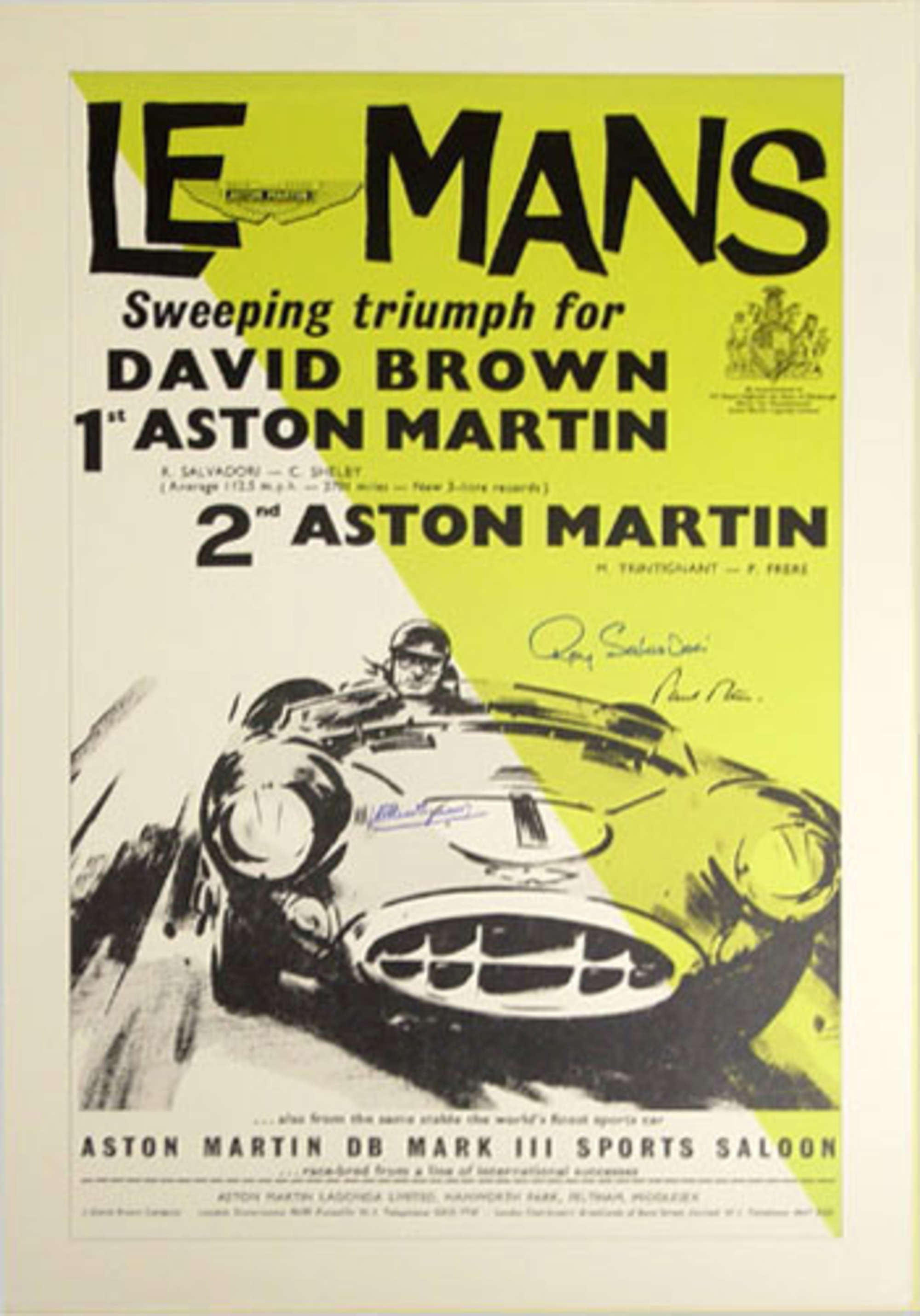 Signed Aston Martin Victory poster-Sold