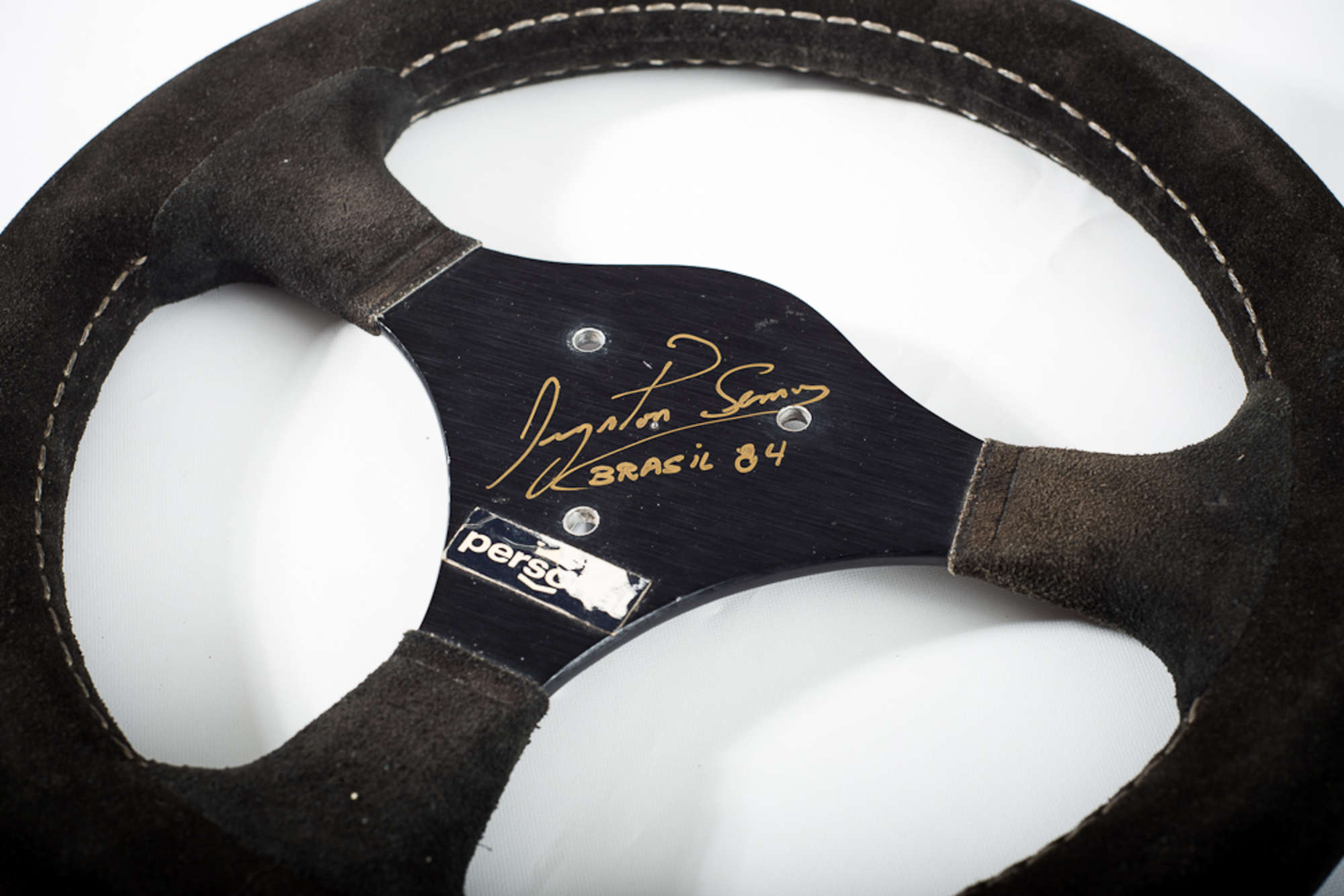 Ayrton Senna's 1984 Brazil GP Steering wheel-Auction Lot