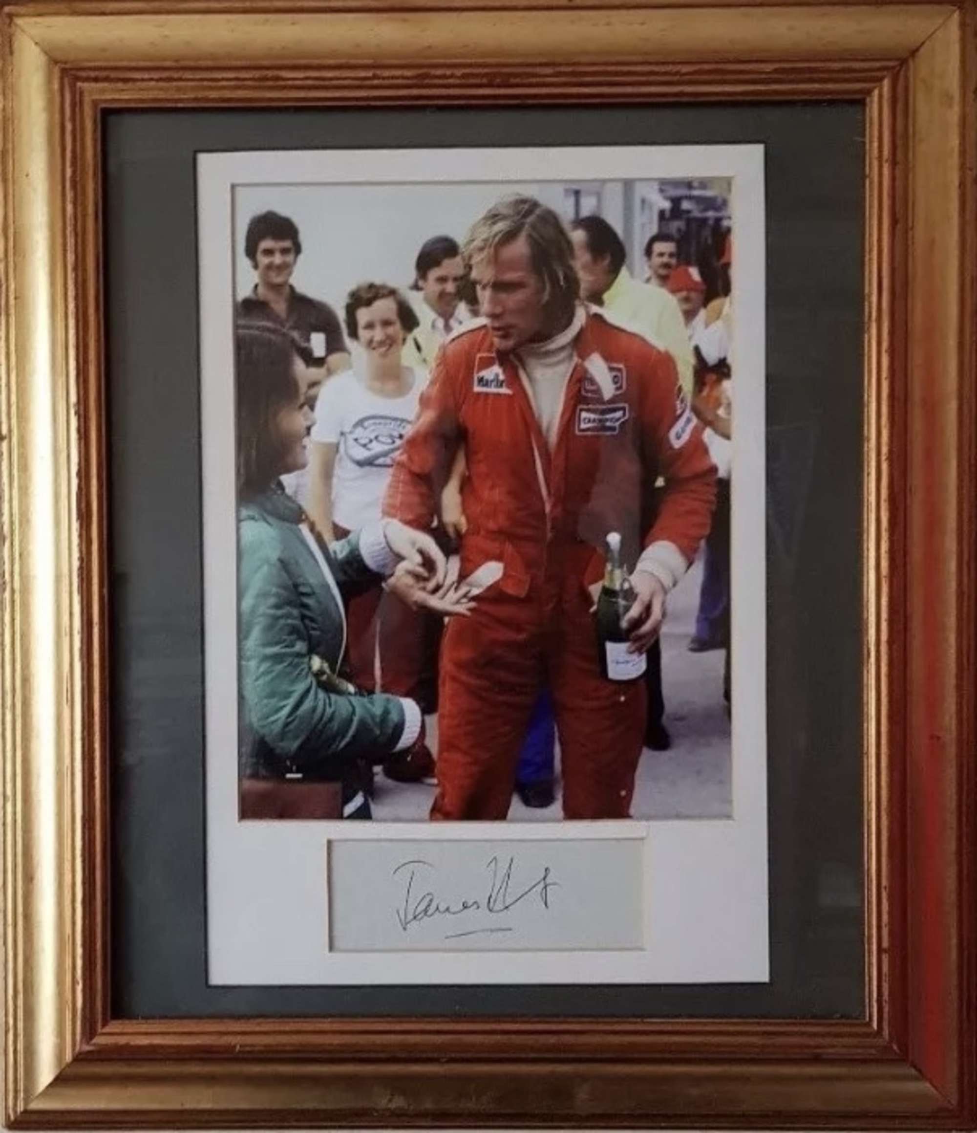 An original James Hunt signature -Sold