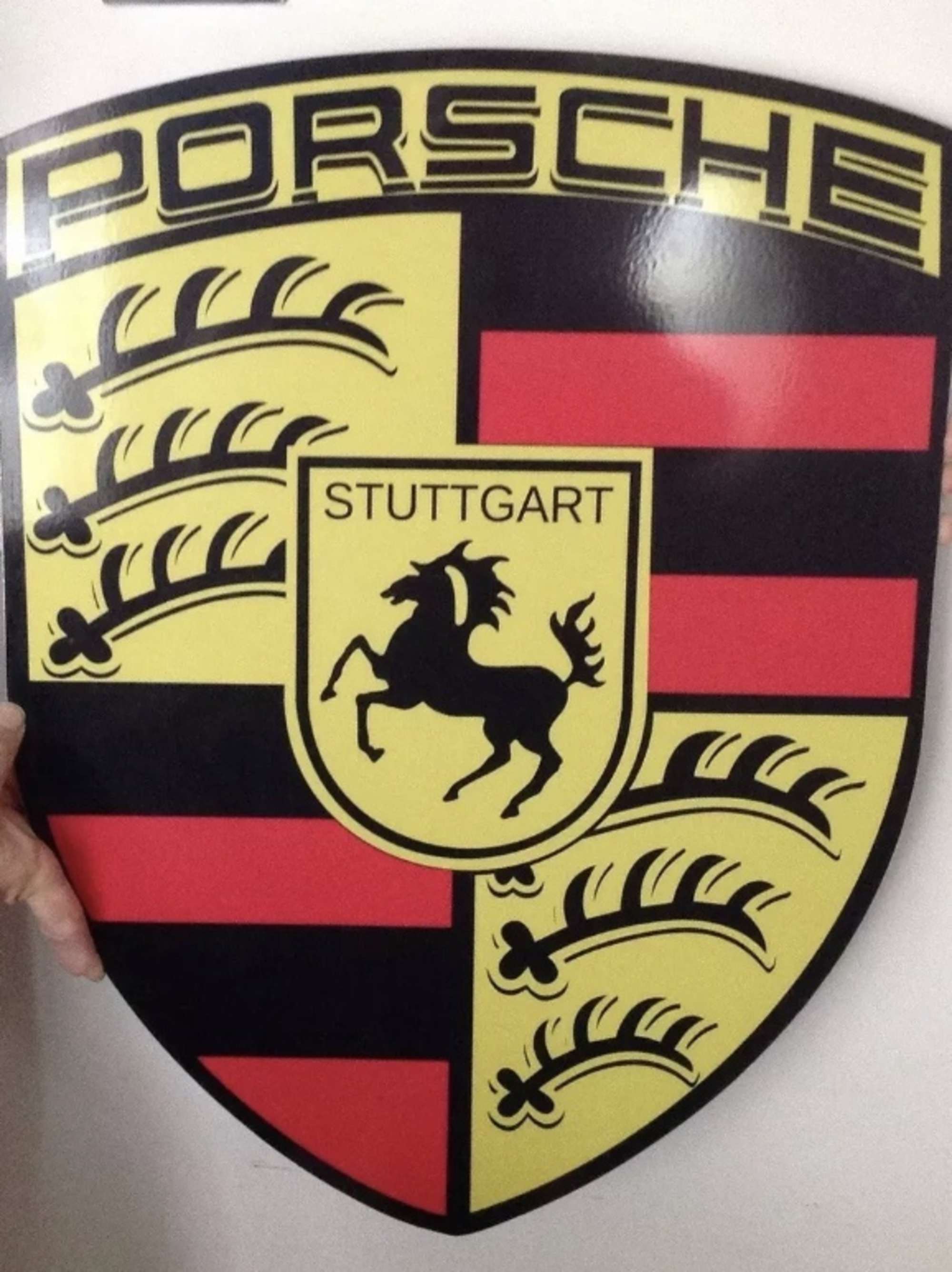 Porsche themed shield advertising sign -Sold