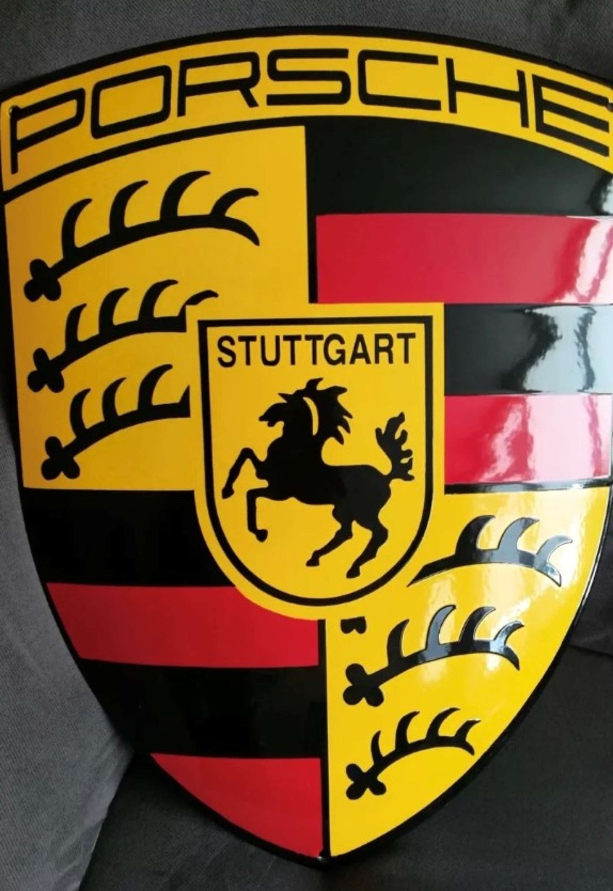 Enamel on metal Porsche badge -Sold