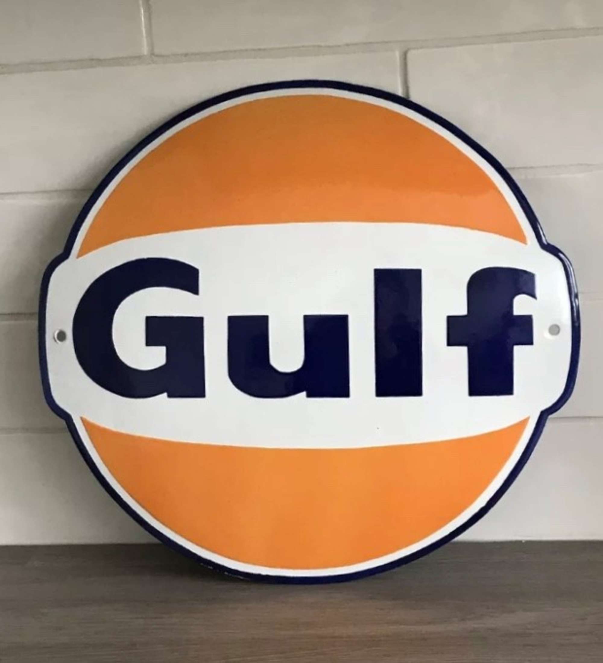Enamelled tin-plate Gulf garage sign-Sold
