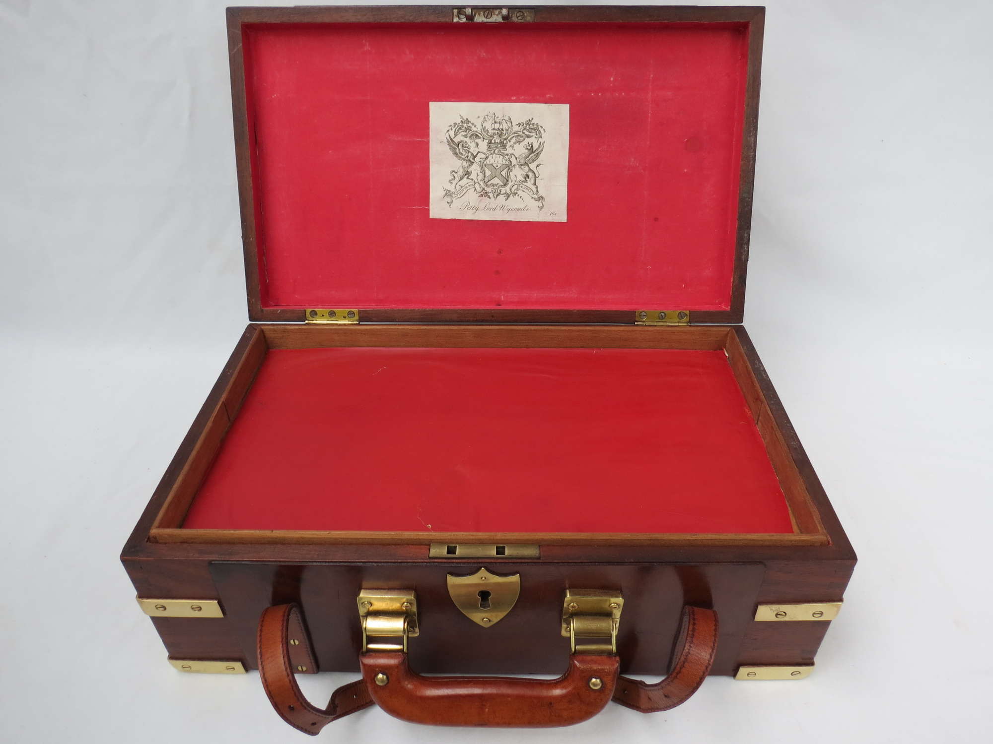 A fine mahogany and leather covered Dispatch Box-Auction Lot