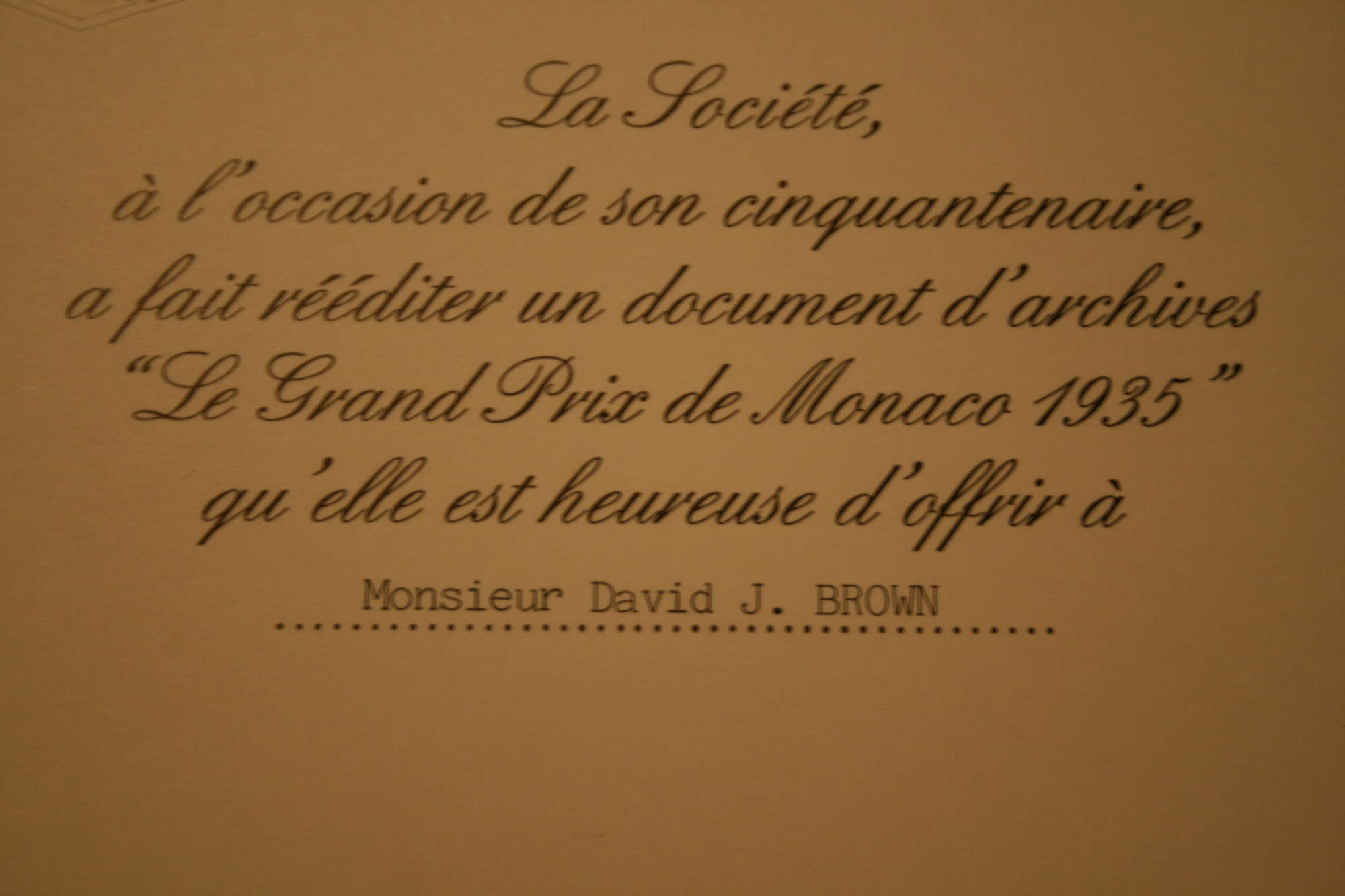 1935 Monaco Grand Prix Book-Sold