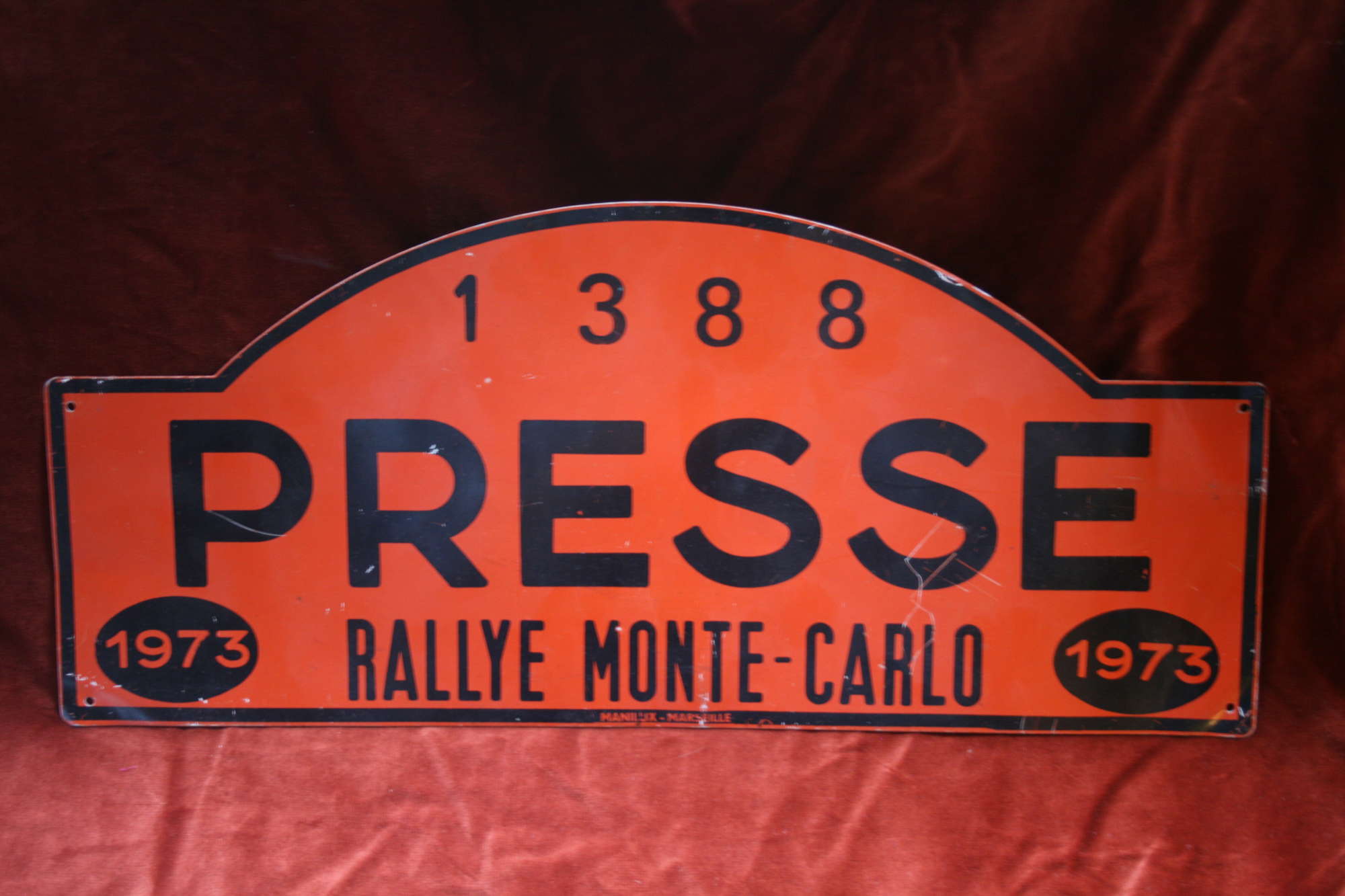 1973 Monte Carlo Rally Plate-Sold
