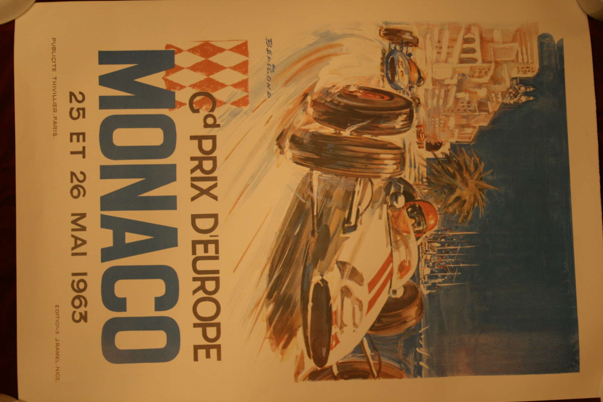 1963 Monaco Grand Prix Poster-Sold