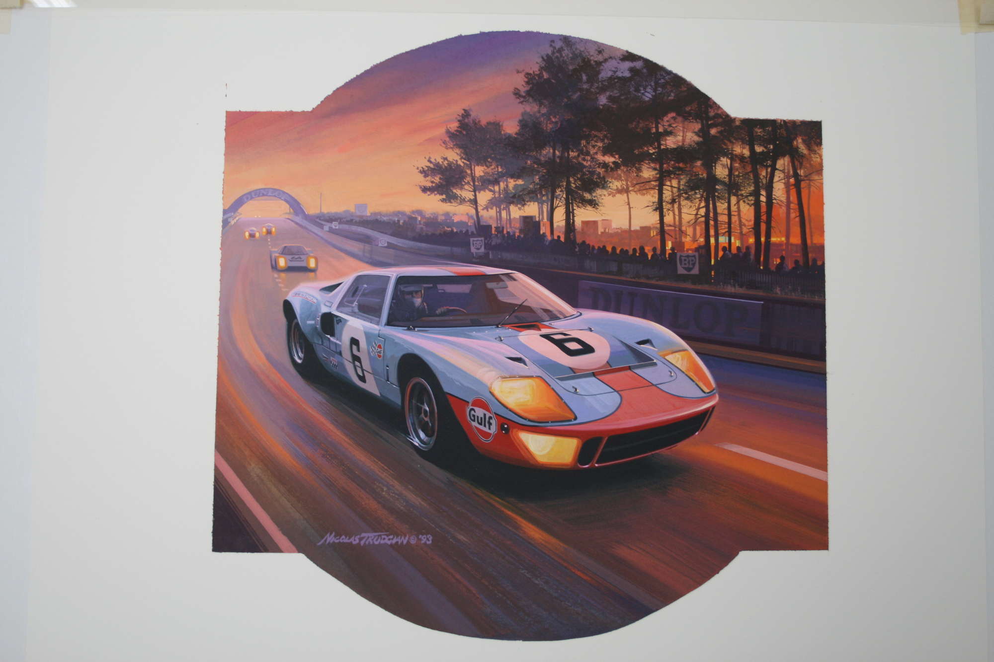 Ford GT40 in Gulf Colours - An Original by Nicolas Trudgian -Sold