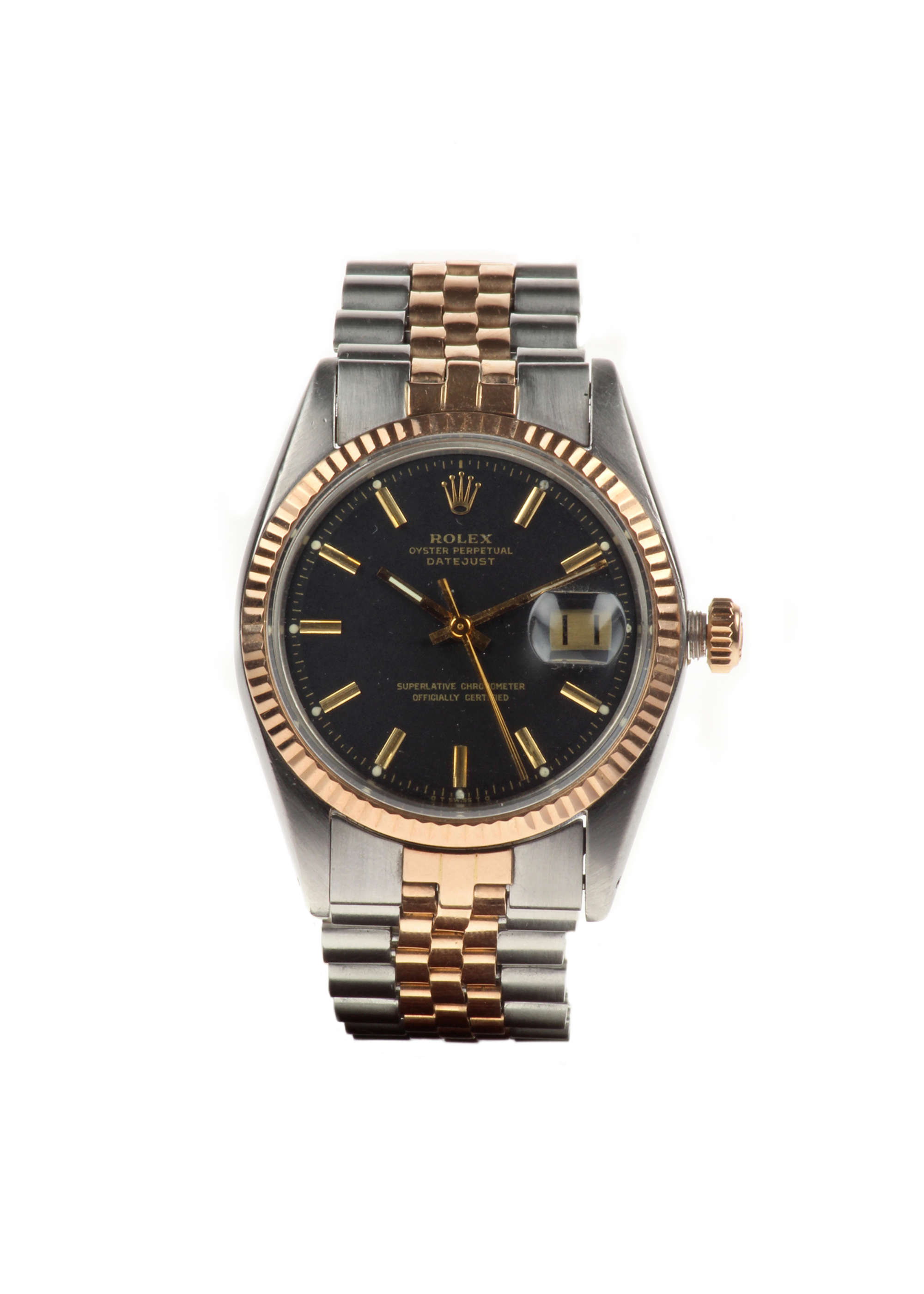 C.1973 Rolex Datejust Bi Metal Pink Gold-Sold
