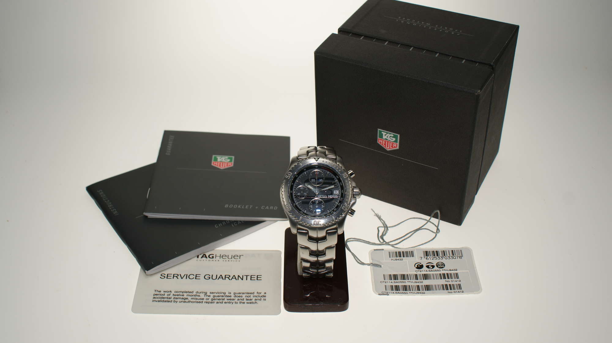 Tag Heuer Link Senna Limited Edition 1412/1991 Box and Paper-Sold