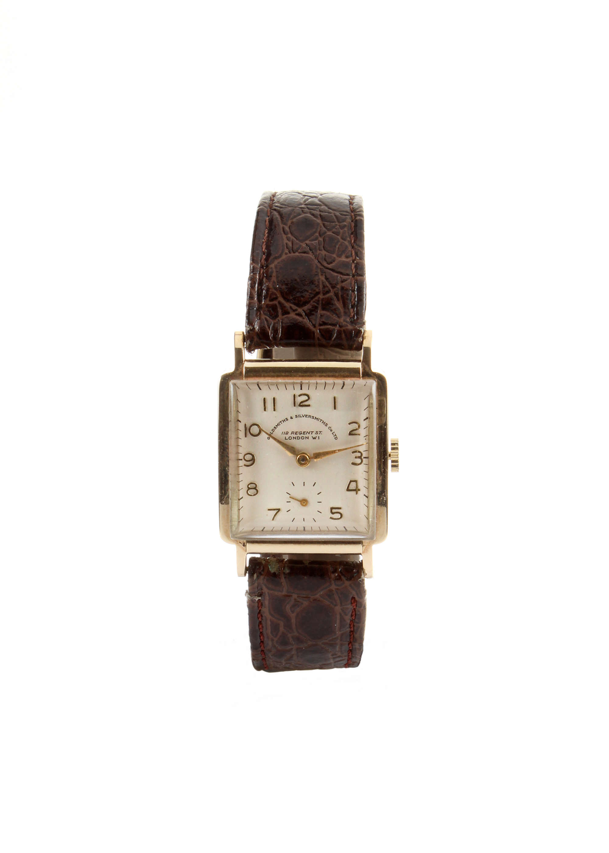 1952 GOLDSMITHS & SILVERSMITHS 9ct GOLD WRISTWATCH.-Auction Lot