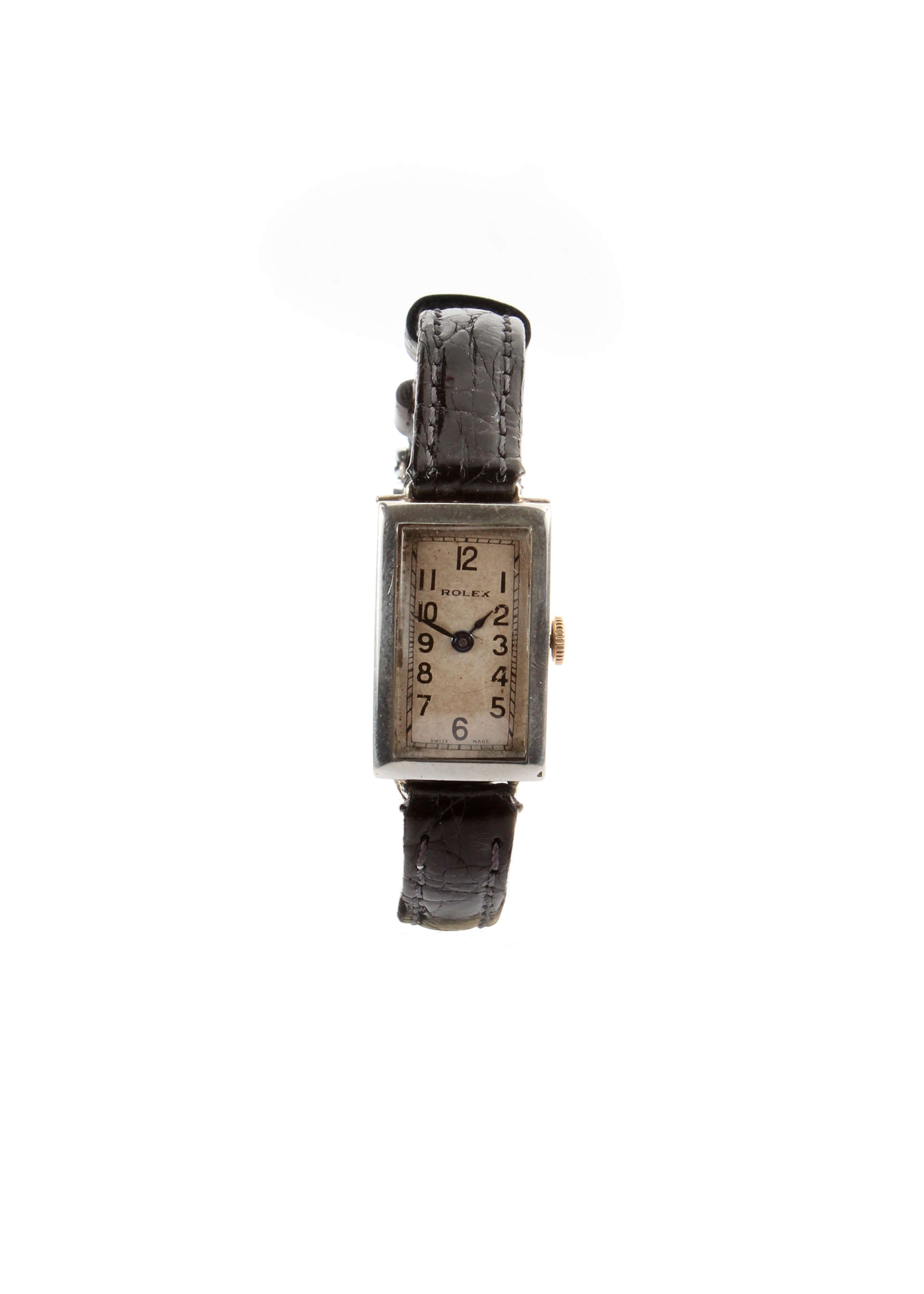 1932  ROLEX SILVER STRAP WATCH.-Auction Lot