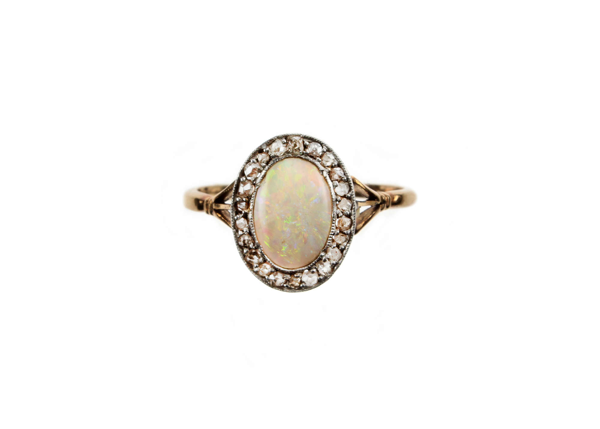 OPAL and DIAMOND CLUSTER RING-Auction Lot