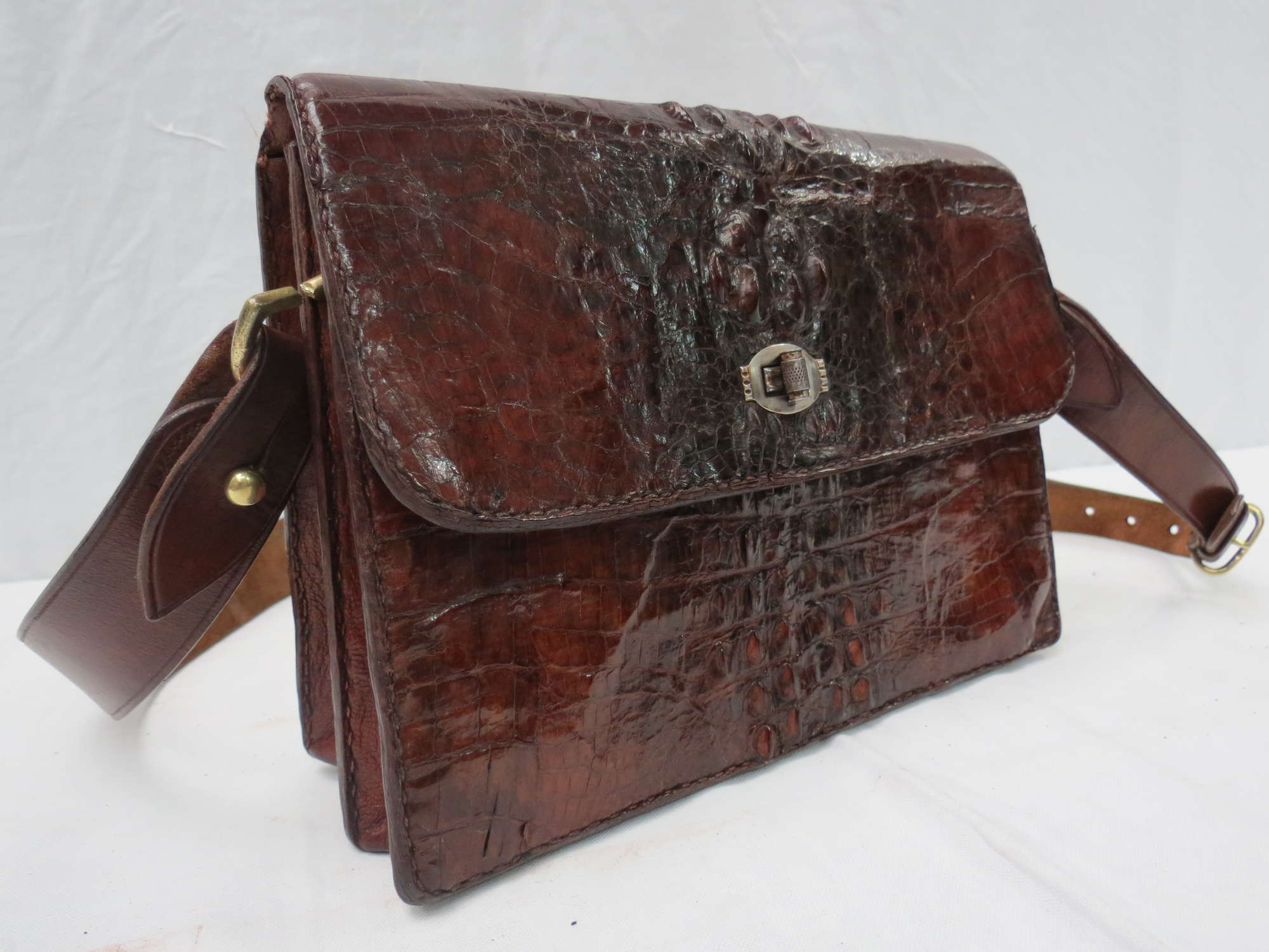 A horned crocodile skin Shoulder Bag-Sold